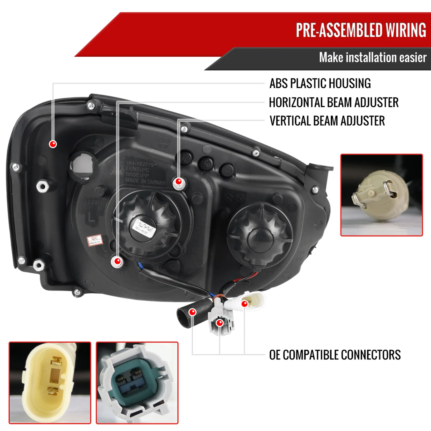 2004-2005 Subaru Impreza WRX/STI Outback Projector Headlights LED Light Smoke - Image 8