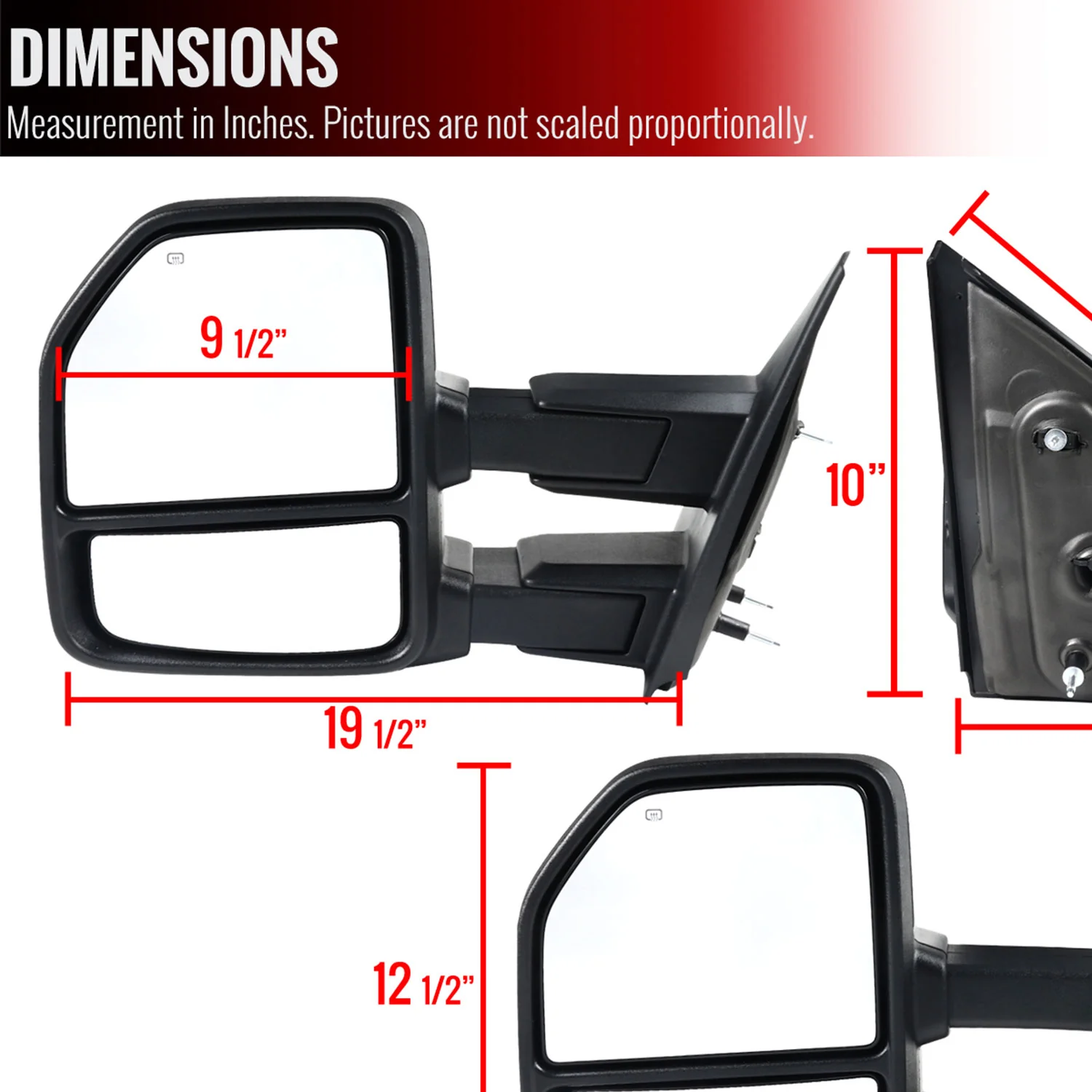 2004-2006 Ford F-150 Heated Towing Mirrors Smoke Lens LED Turn Signal Lights - Image 8
