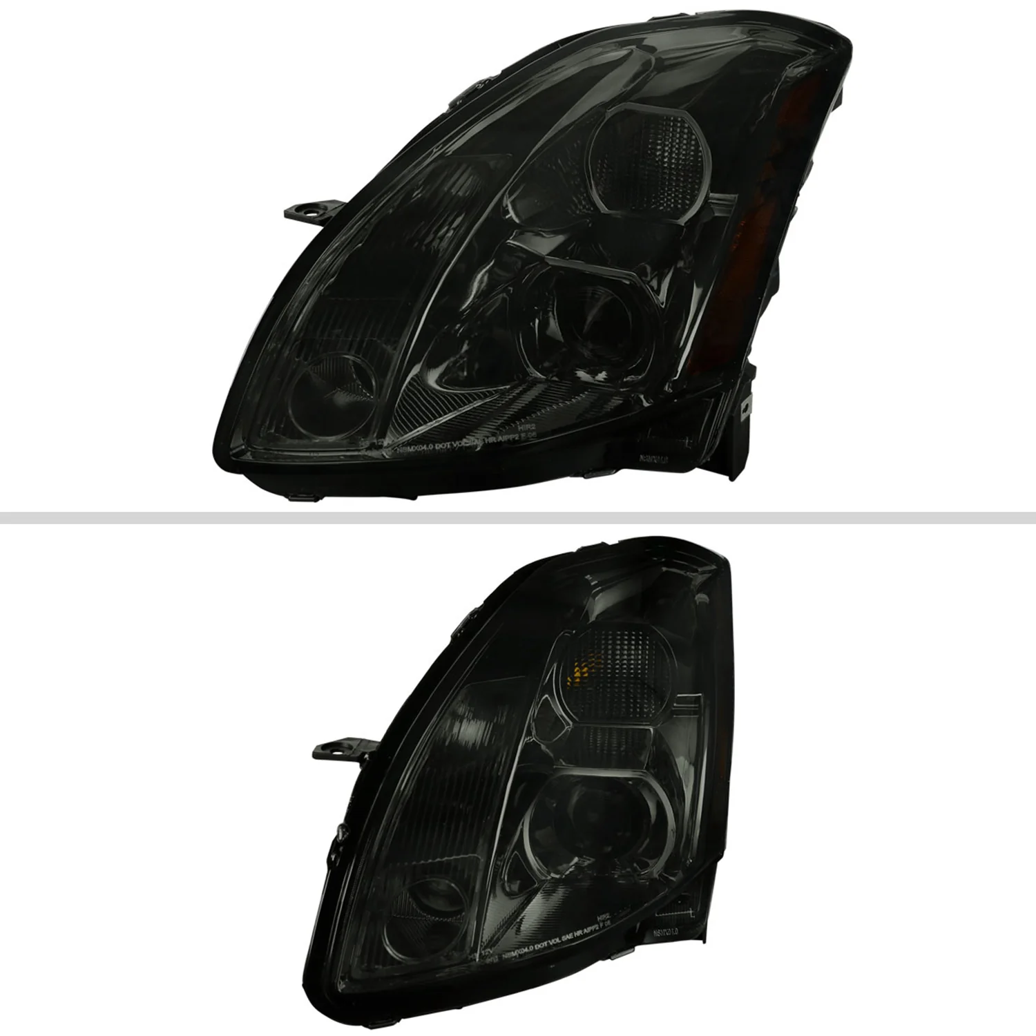 2004-2006 Nissan Maxima Projector Headlights w/ Amber Reflectors Chrome/Smoke - Image 2