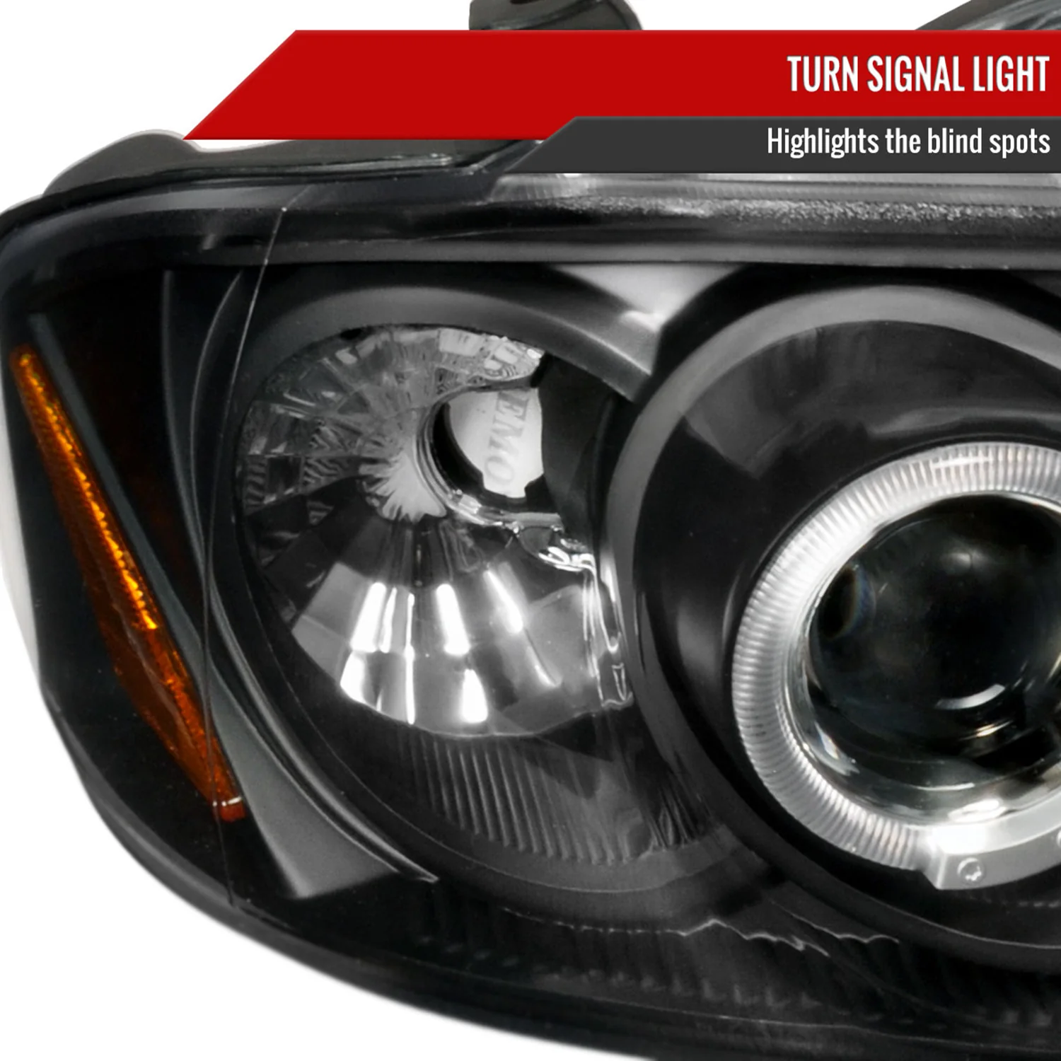 2004-2006 Nissan Sentra Dual Halo Projector Headlights Matte Black/Clear Lens - Image 5