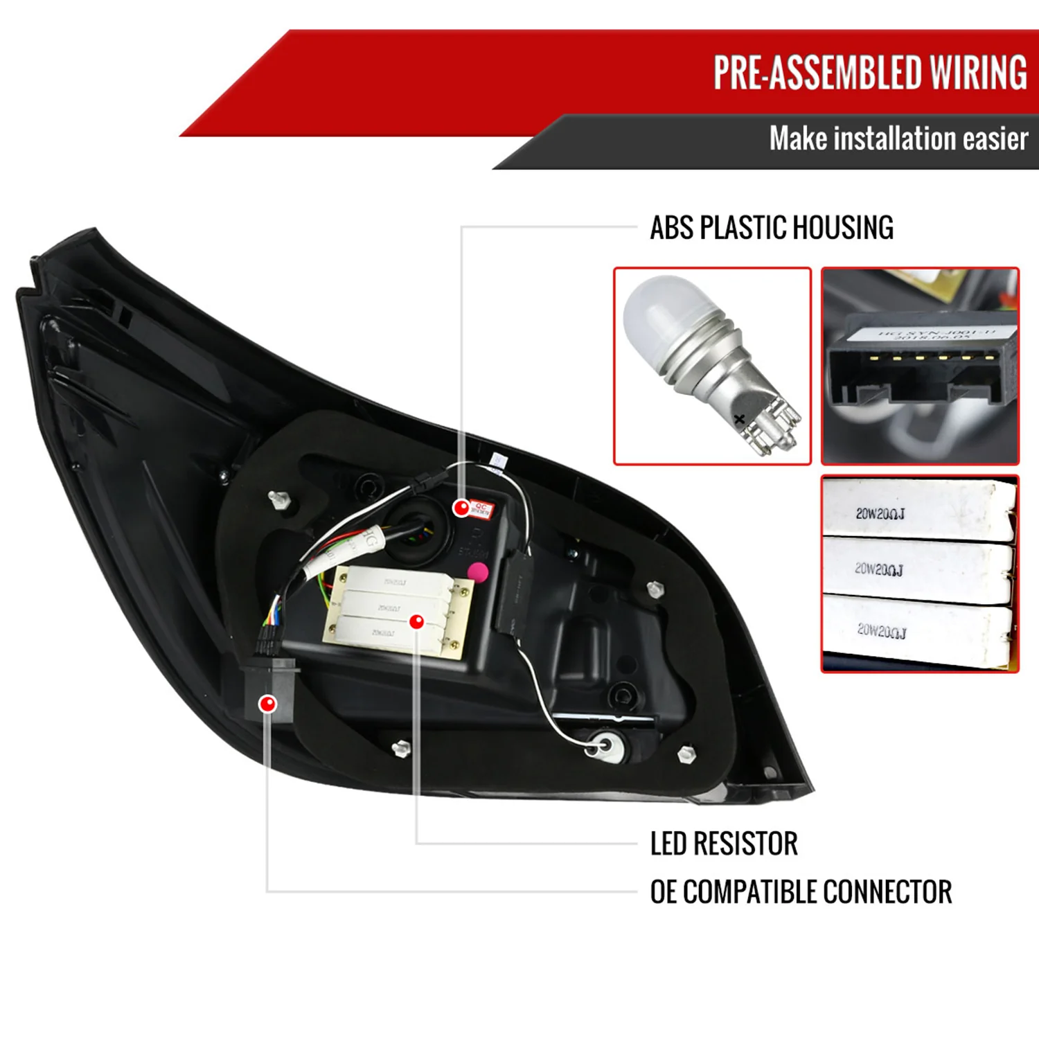2004-2007 BMW E60 5 Series Sedan LED Tail Lights Chrome Housing/Clear Lens - Image 7