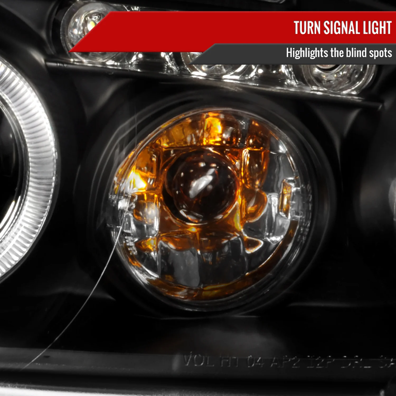 2004-2007 Chevy Malibu Dual Halo Projector Headlights Matte Black/Clear Lens - Image 6