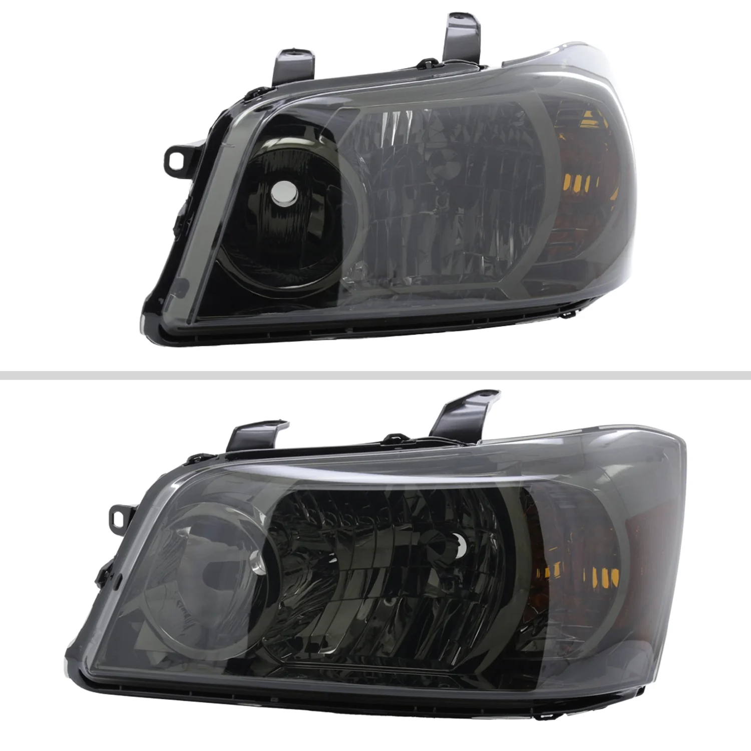 2004-2007 Toyota Highlander Factory Style Headlights Chrome/Smoke Lens - Image 2