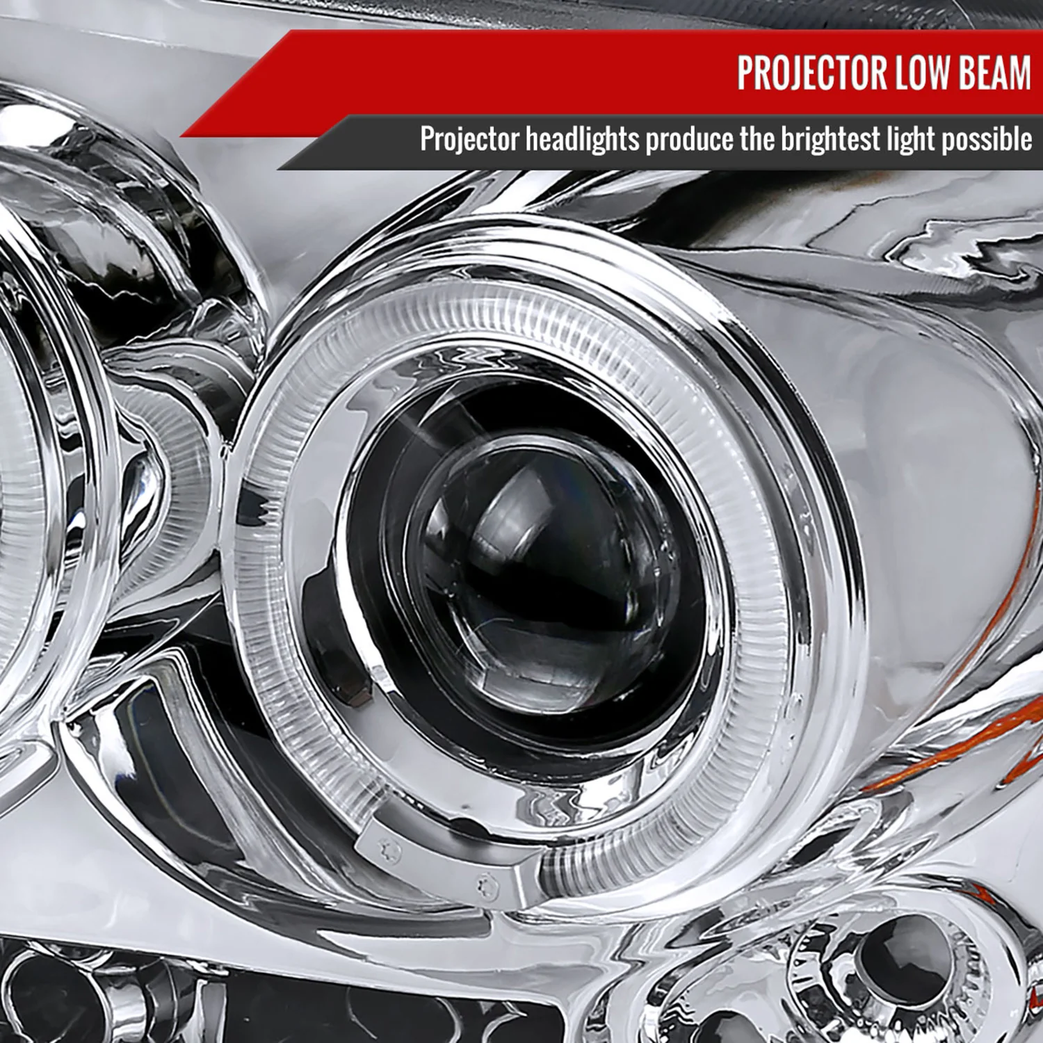 2004-2008 Ford F-150/ 06-2008 Lincoln Mark LT Dual Halo Headlights Chrome - Image 3