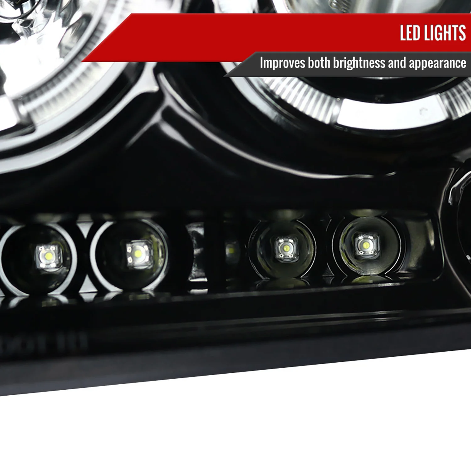 2004-2008 Ford F-150/ 06-2008 Lincoln Mark LT Dual Halo Headlights Jet Black - Image 5