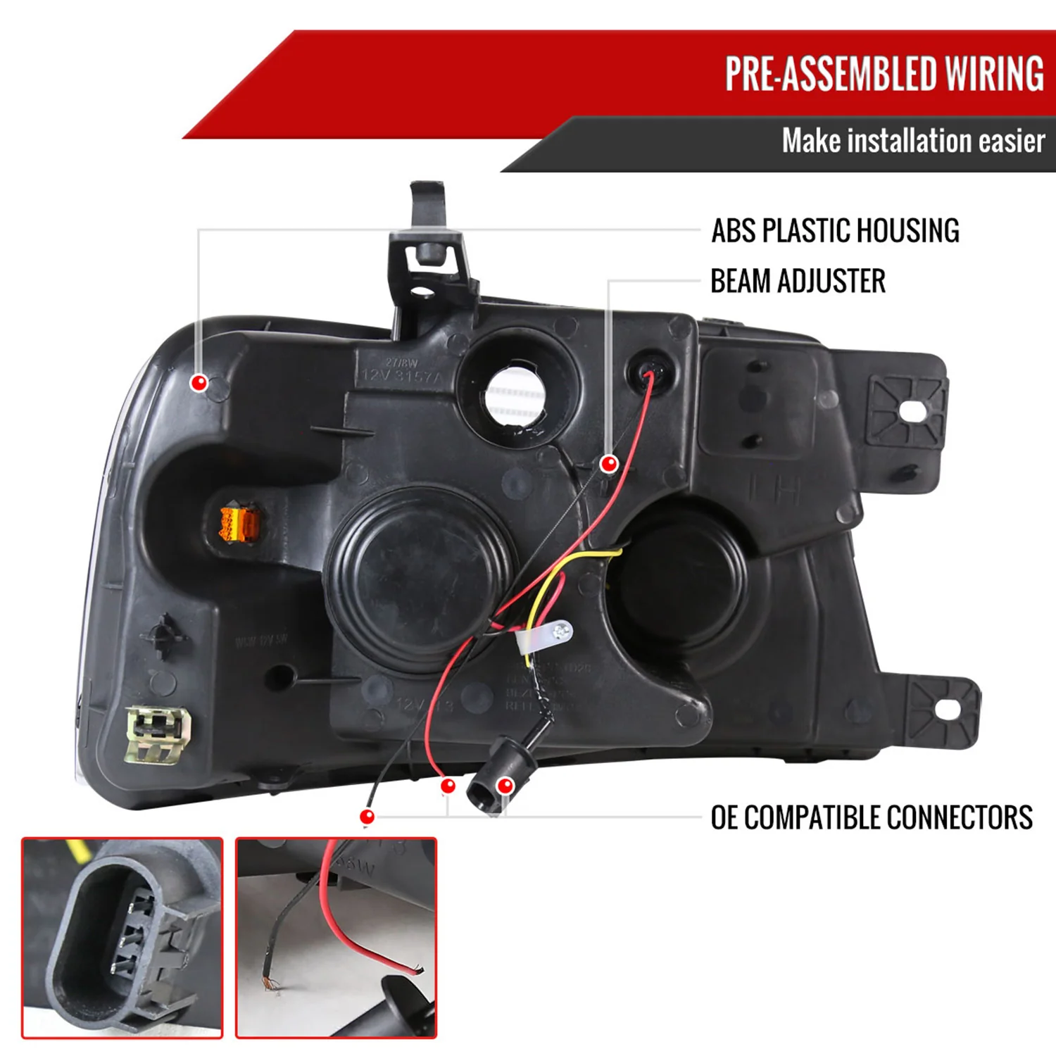 2004-2008 Ford F-150/ 06-2008 Lincoln Mark LT Dual Halo Headlights LED Black - Image 7