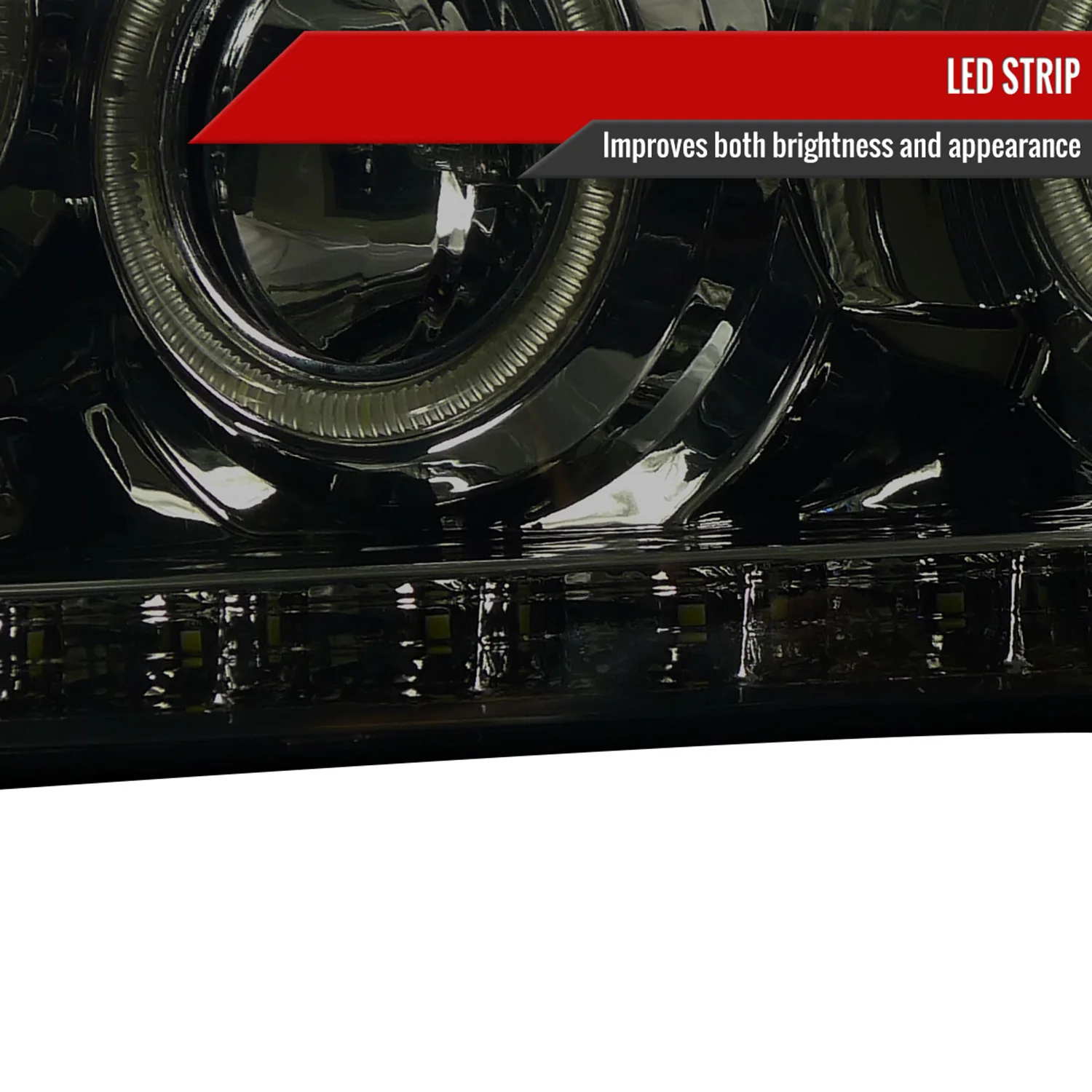 2004-2008 Ford F-150/ 06-2008 Lincoln Mark LT Dual Halo Headlights LED Light - Image 5