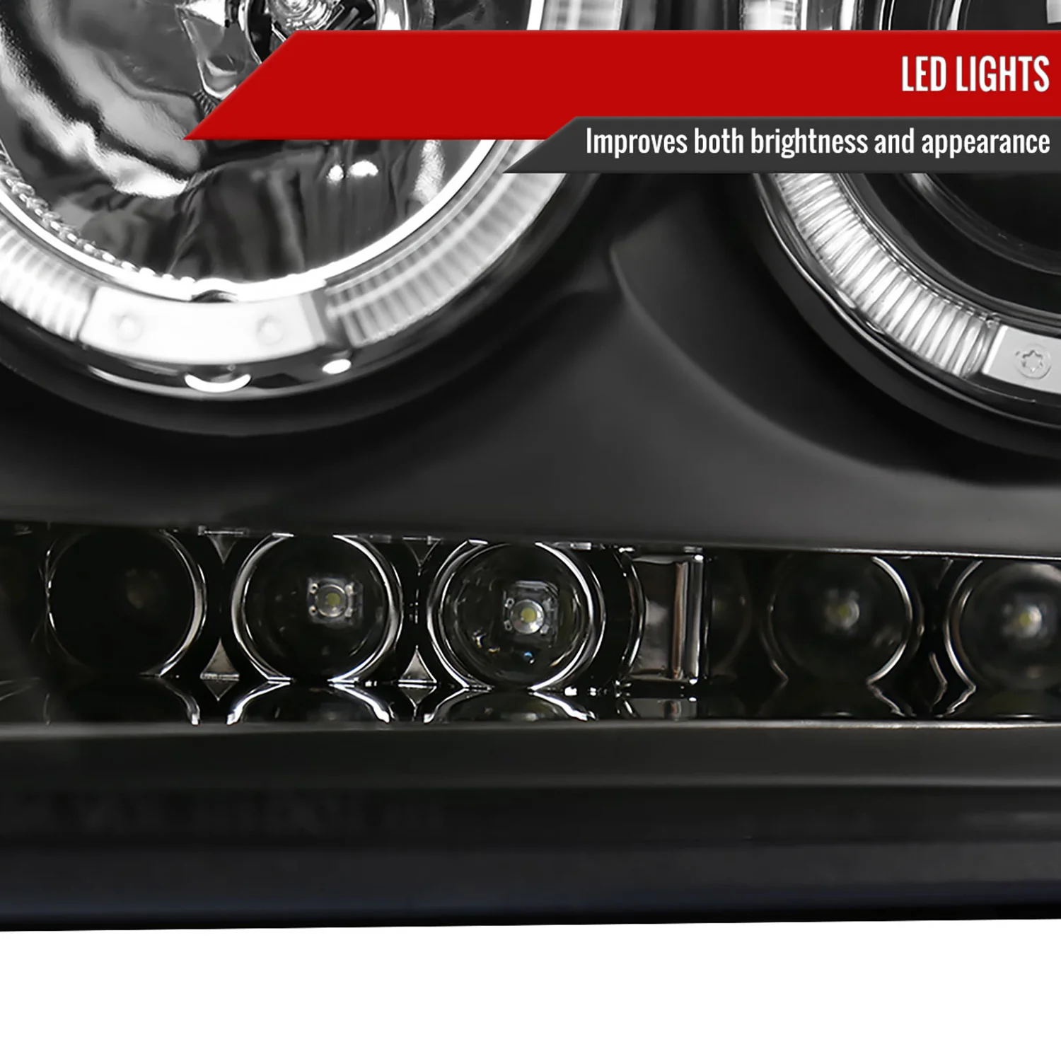 2004-2008 Ford F-150/ 06-2008 Lincoln Mark LT Dual Halo Headlights Matte Black - Image 5