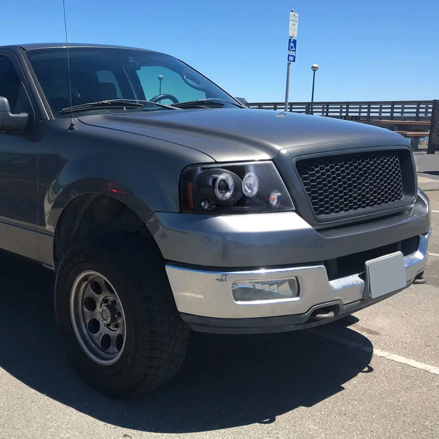 2004-2008 Ford F-150/ 06-2008 Lincoln Mark LT Dual Halo Headlights Smoke - Image 9