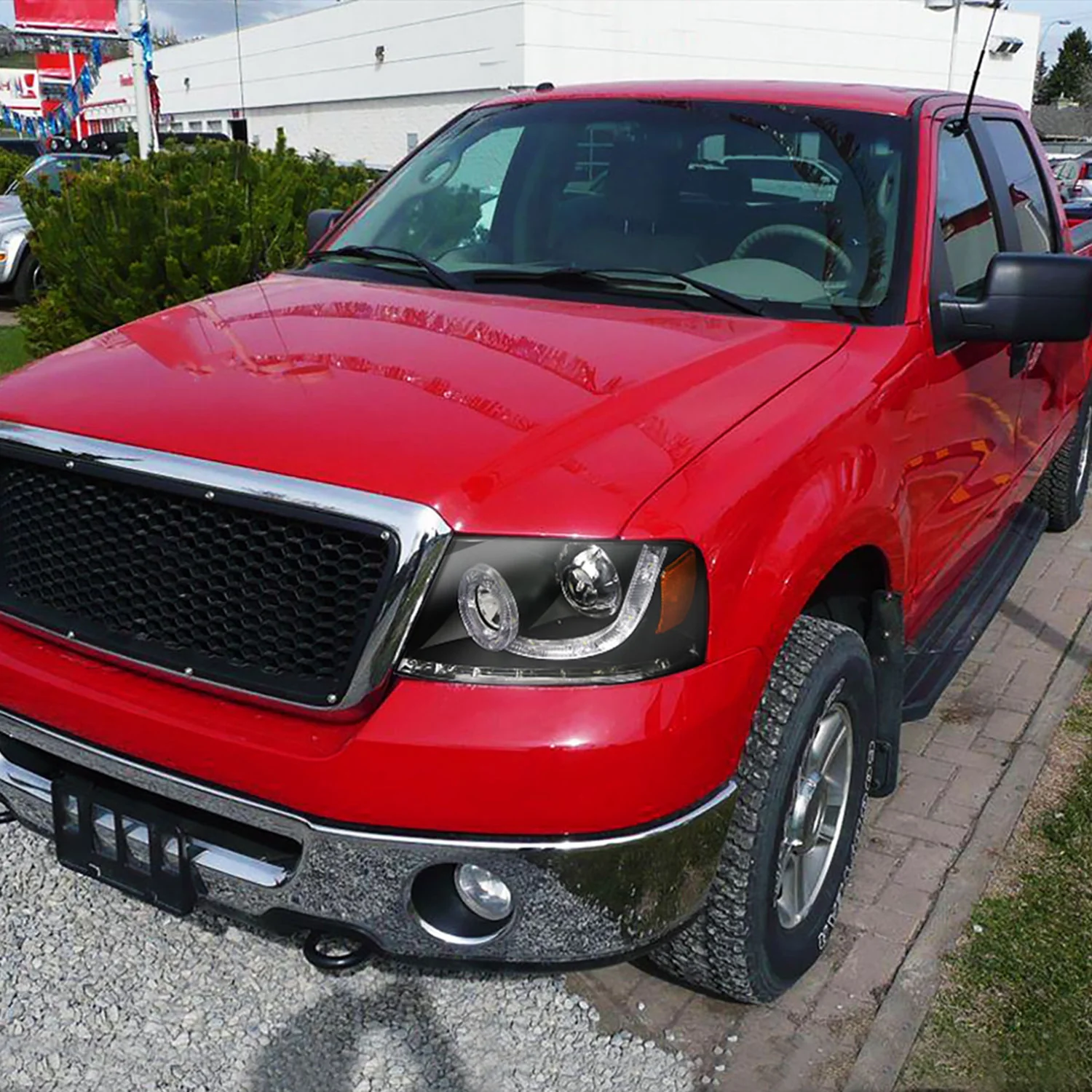 2004-2008 Ford F-150/ 06-2008 Lincoln Mark LT Halo Headlights LED& Signal Black - Image 10