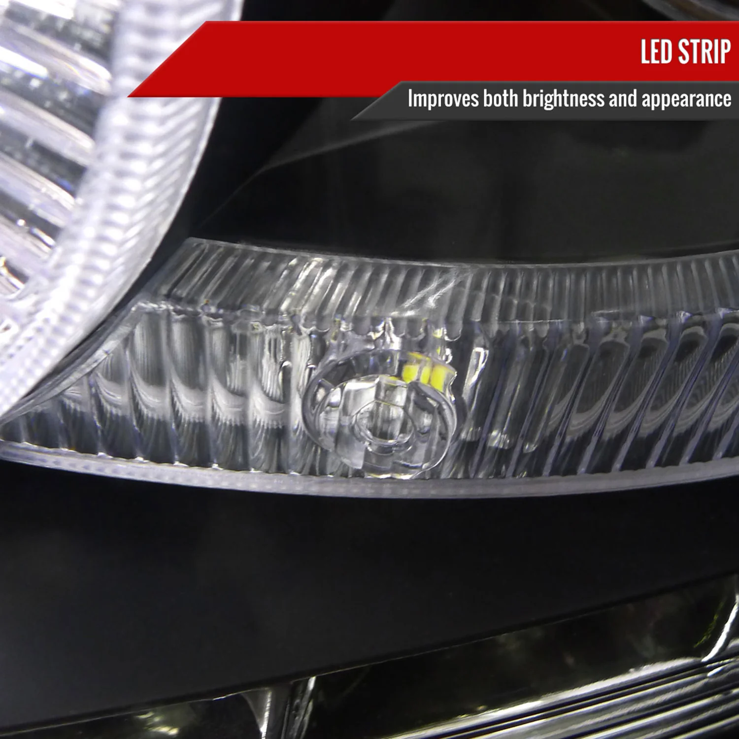 2004-2008 Ford F-150/ 06-2008 Lincoln Mark LT Halo Headlights LED& Signal Black - Image 5