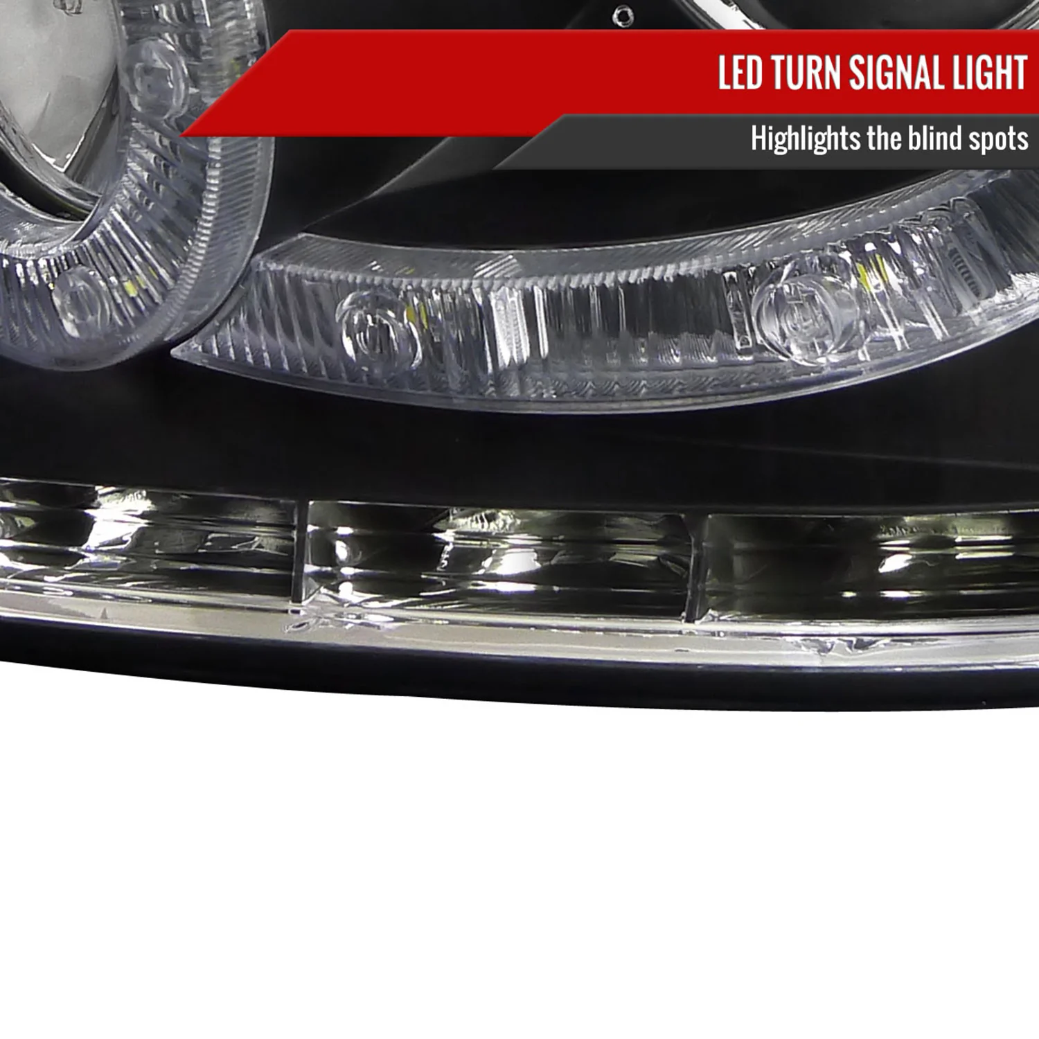 2004-2008 Ford F-150/ 06-2008 Lincoln Mark LT Halo Headlights LED& Signal Black - Image 6