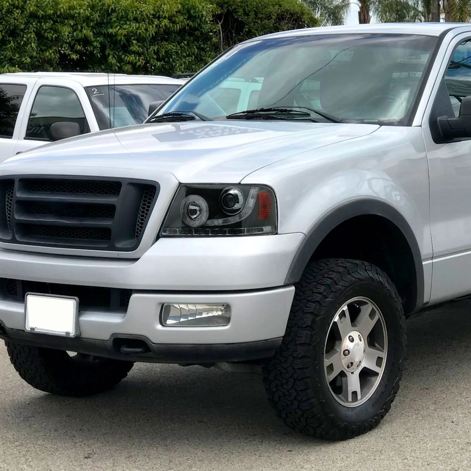 2004-2008 Ford F-150/ 06-2008 Lincoln Mark LT Halo Headlights LED& Signal Black - Image 9