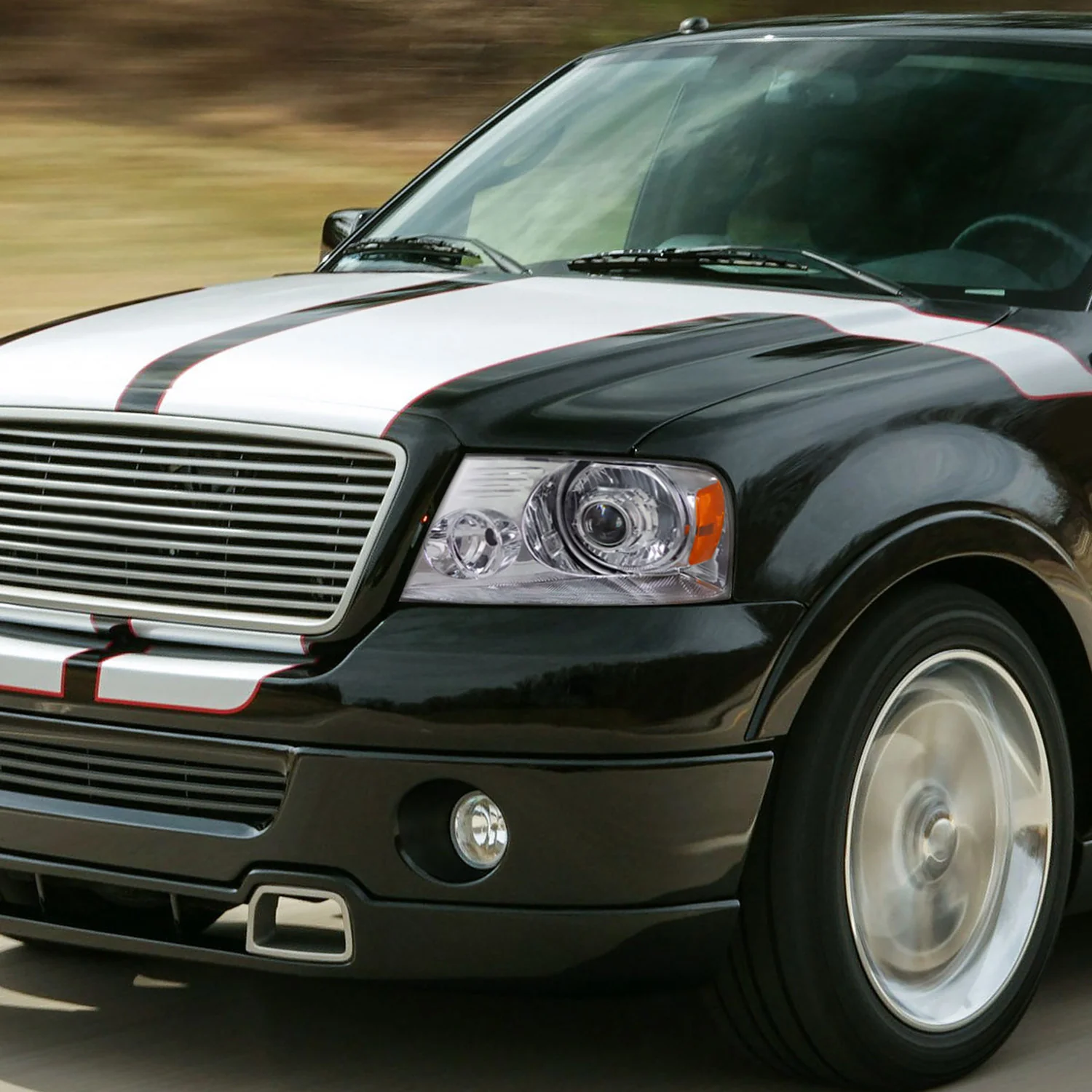 2004-2008 Ford F-150/ 06-2008 Lincoln Mark LT Headlights Amber Reflectors Chrome - Image 10