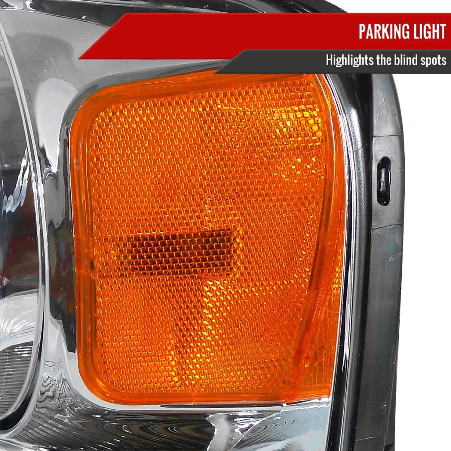 2004-2008 Ford F-150/ 06-2008 Lincoln Mark LT Headlights Amber Reflectors Chrome - Image 5