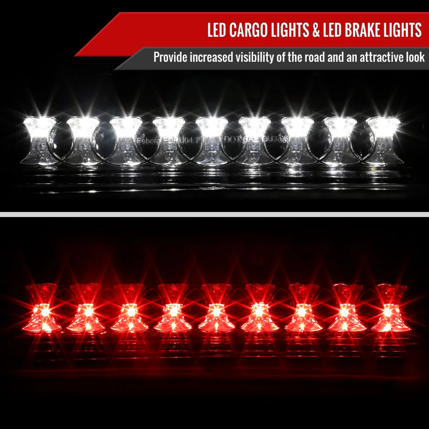 2004-2008 Ford F-150 LED 3rd Brake Light Chrome Housing/Clear Lens - Image 2