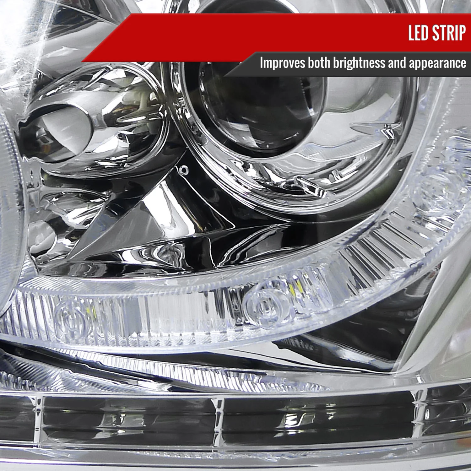 2004-2008 Ford F-150/ Lincoln Mark LT Halo Headlights LED Light& Signal Chrome - Image 5