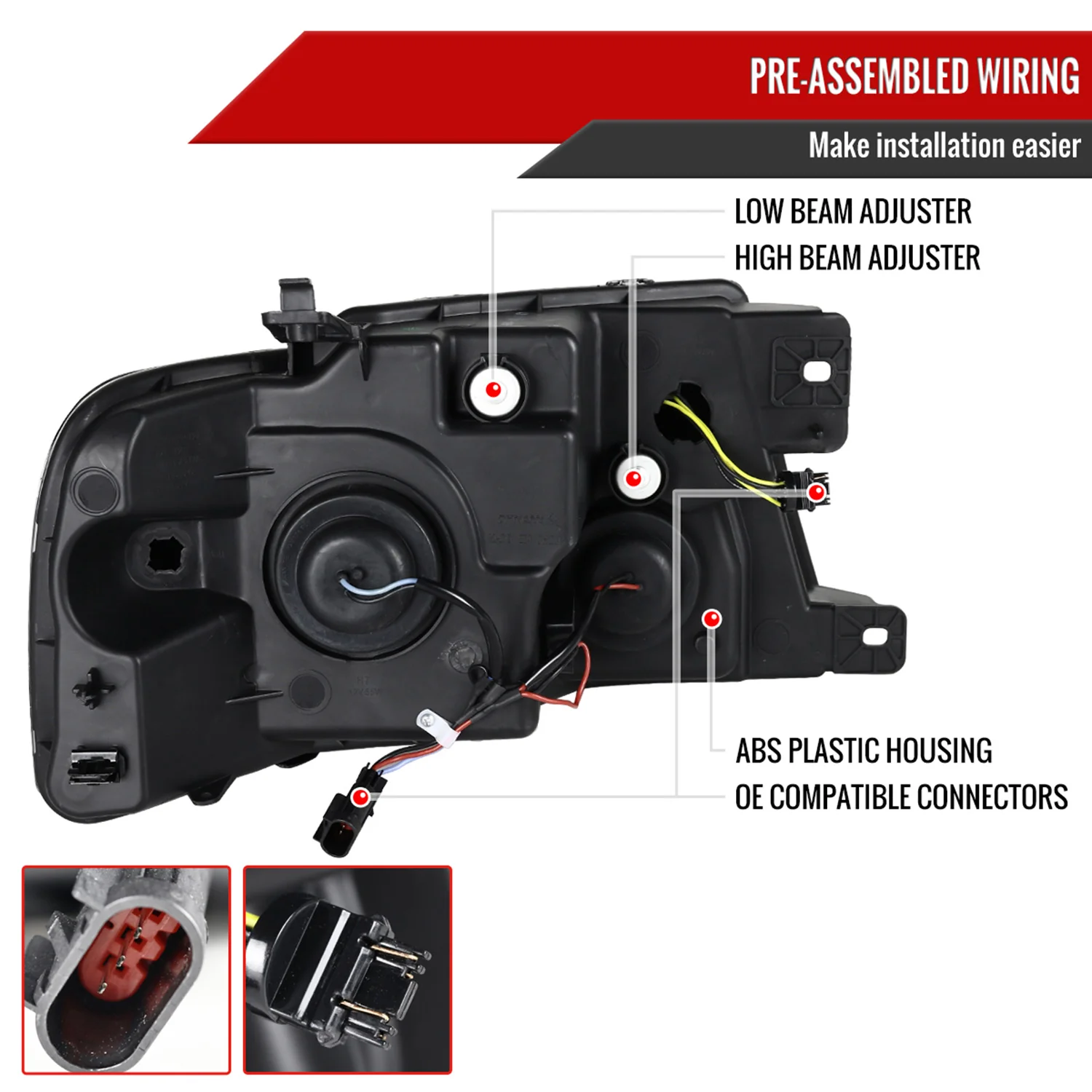 2004-2008 Ford F-150/Lincoln Mark LT LED CBar Projector Headlights Black&Smoke - Image 7