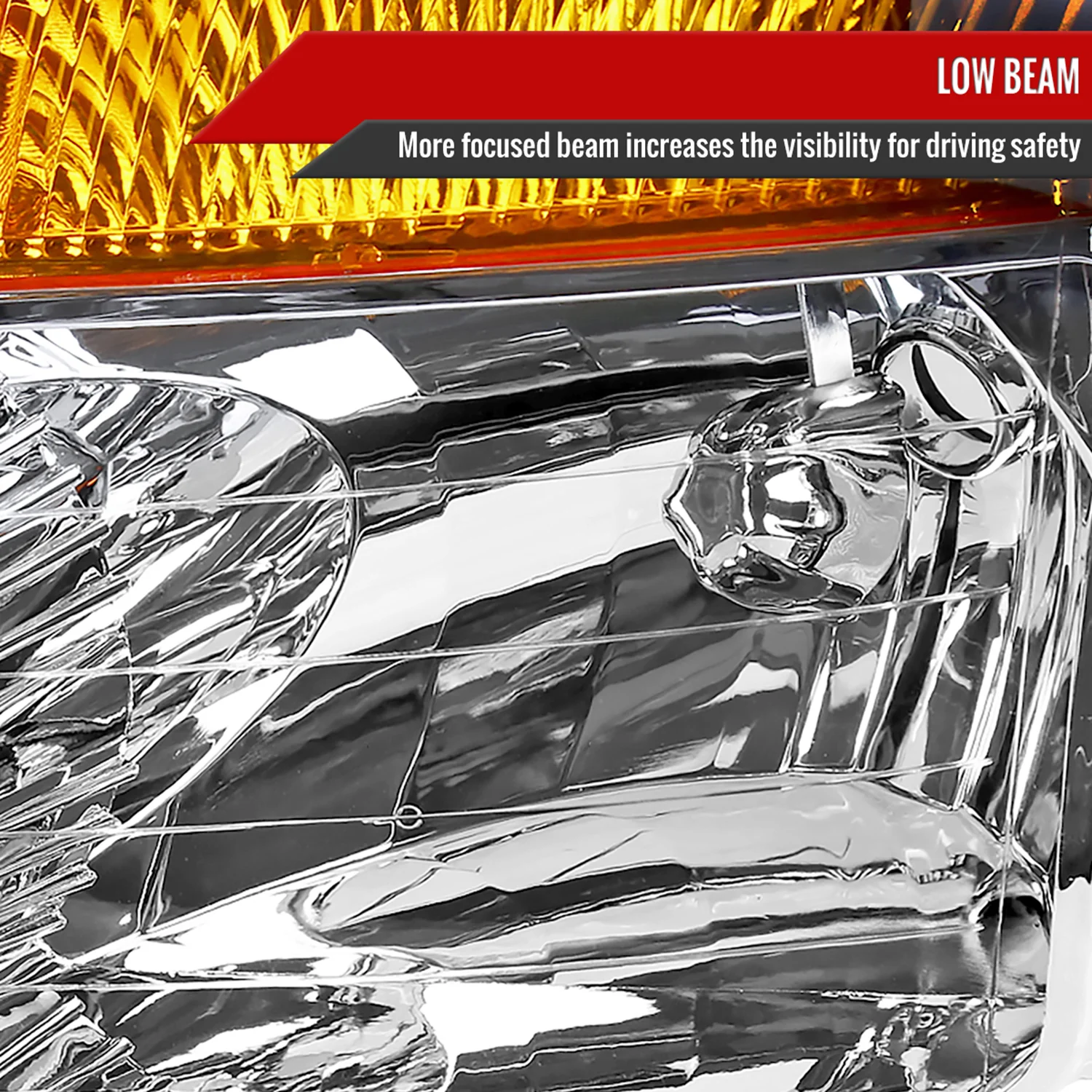 2004-2015 Nissan Titan/04-2007 Armada Factory Headlights Amber Reflectors Chrome - Image 3