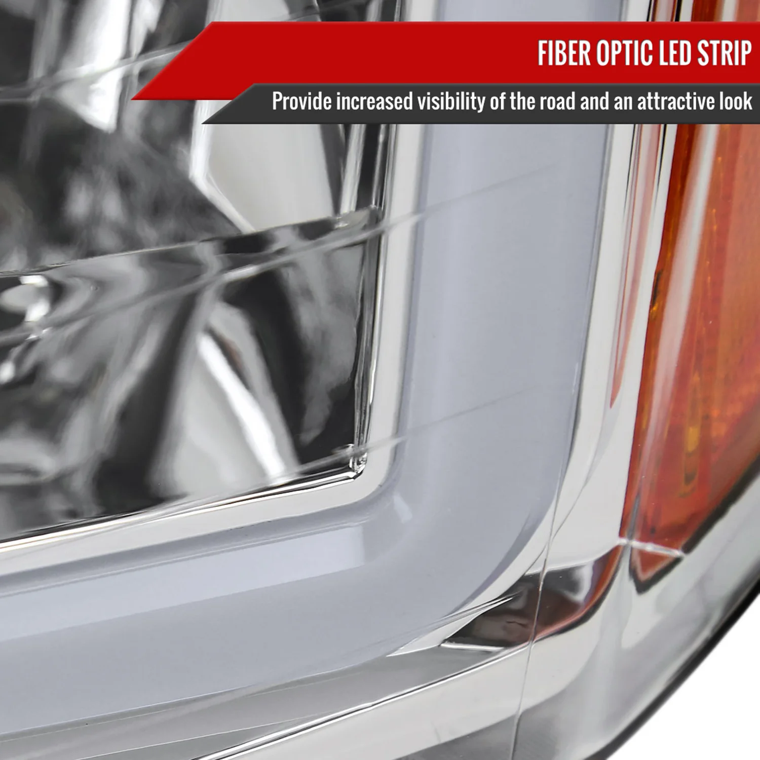 2004-2015 Nissan Titan / 04-2007 Armada LED Bar Factory Headlights Chrome/Clear - Image 5