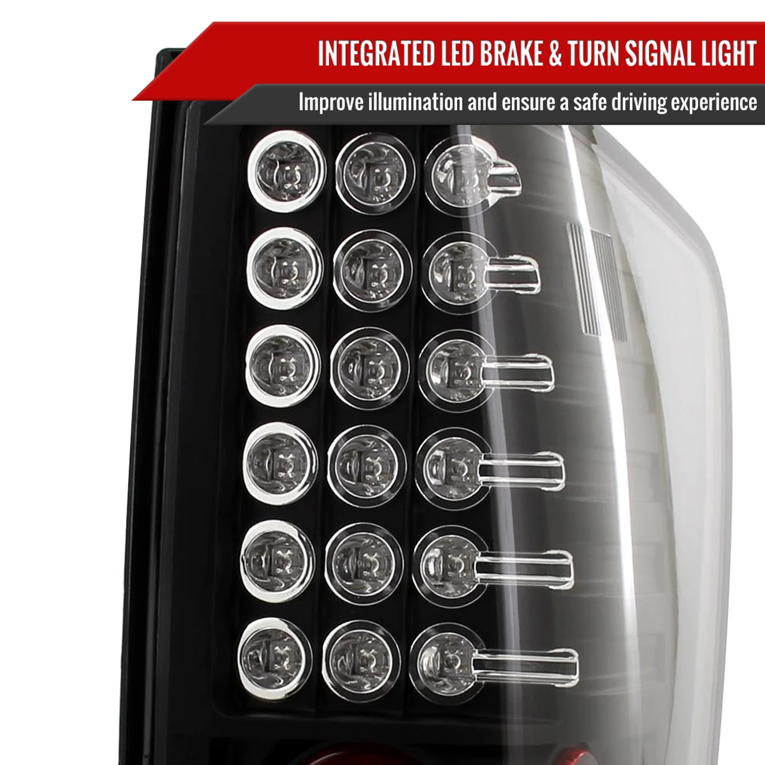2004-2015 Nissan Titan LED Tail Lights Matte Black Housing/Clear Lens - Image 3