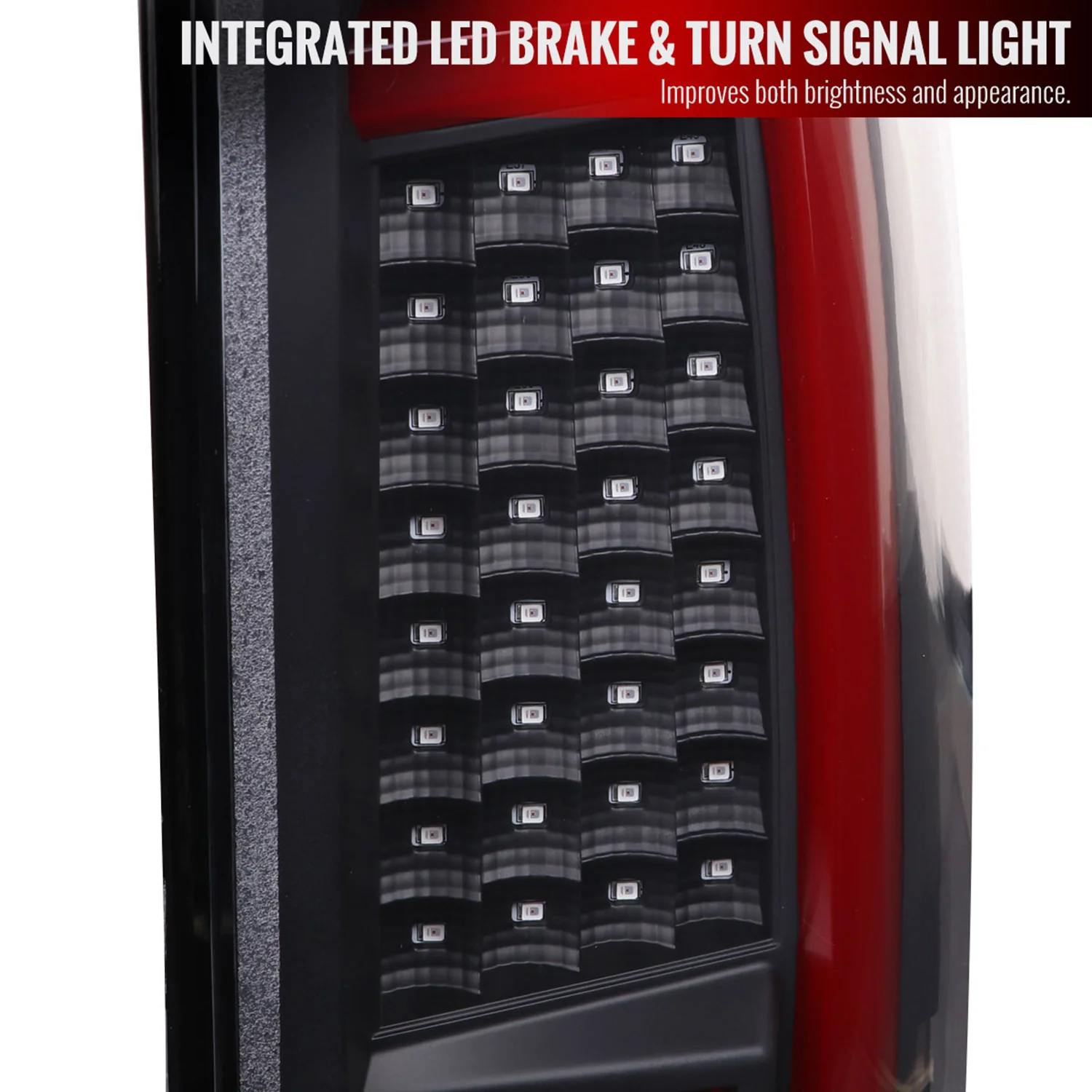 2004-2015 Nissan Titan LED Tail Lights with Red LED Tube Matte Black/Clear - Image 2