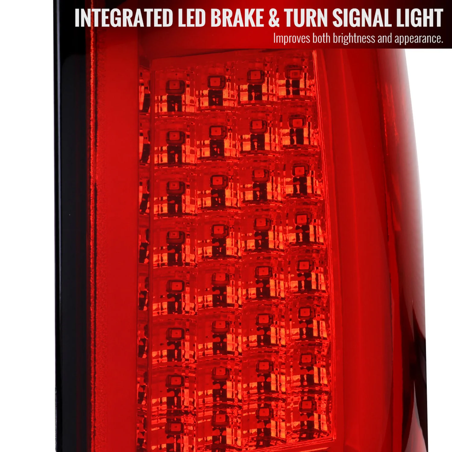 2004-2015 Nissan Titan LED Tail Lights with White LED Tube Chrome/Red Lens - Image 3