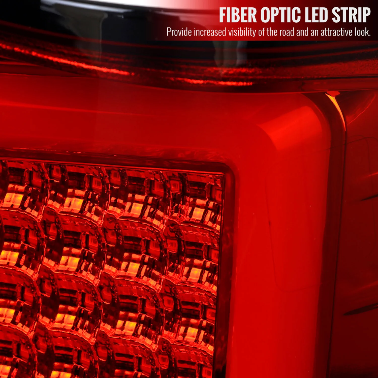 2004-2015 Nissan Titan LED Tail Lights with White LED Tube Chrome/Red Lens - Image 4