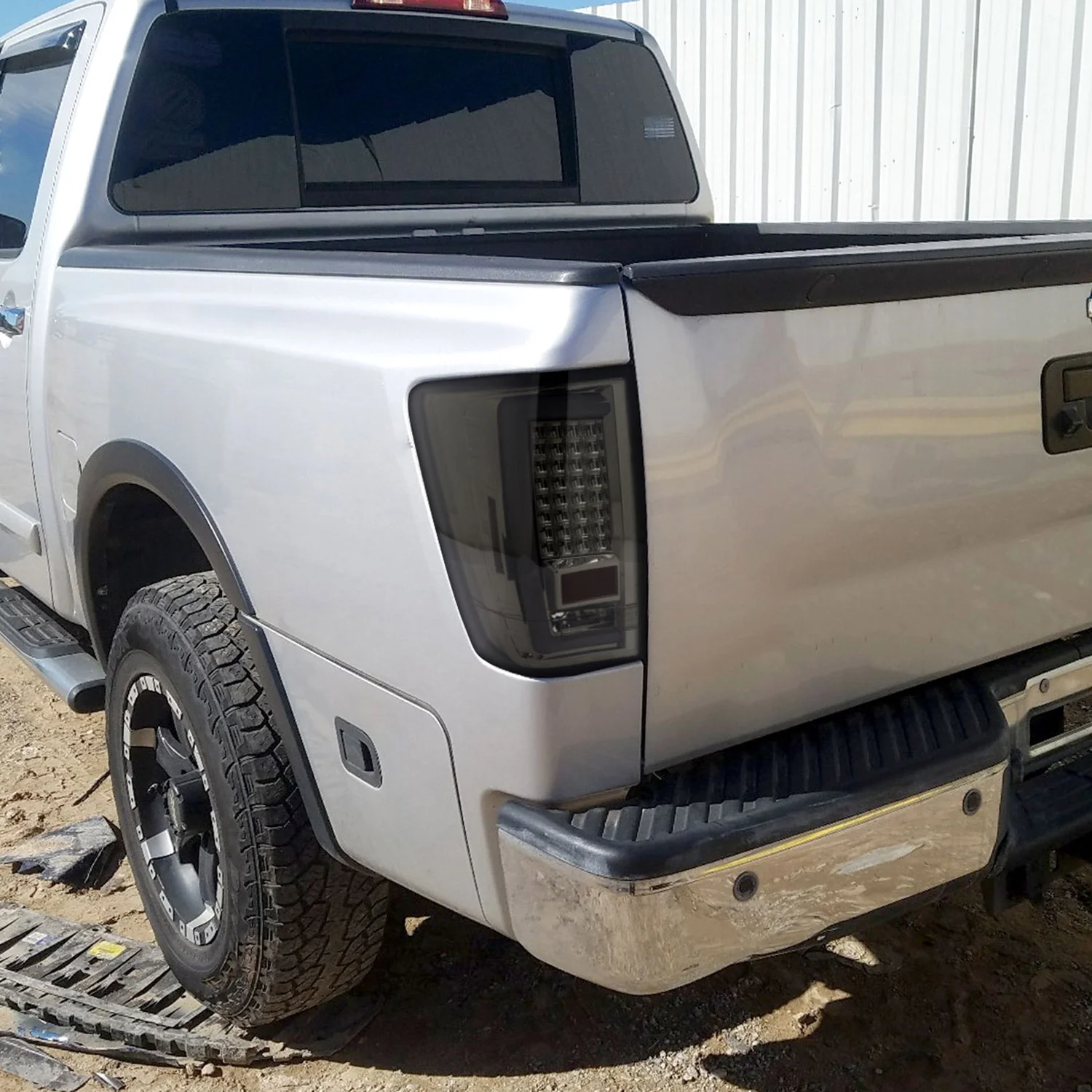 2004-2015 Nissan Titan LED Tail Lights with White LED Tube Chrome/Smoke Lens - Image 9