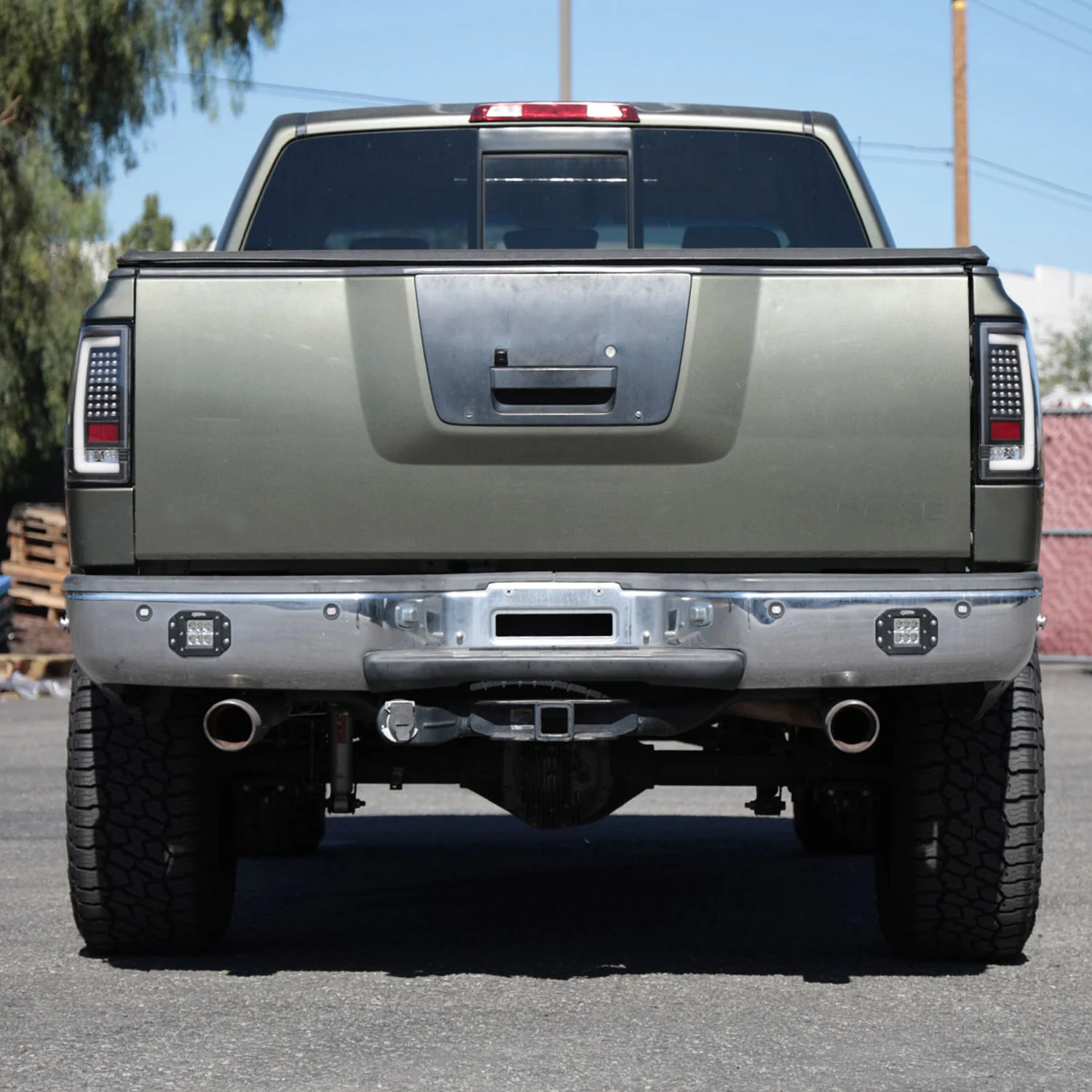 2004-2015 Nissan Titan LED Tail Lights with White LED Tube Matte Black/Clear - Image 10