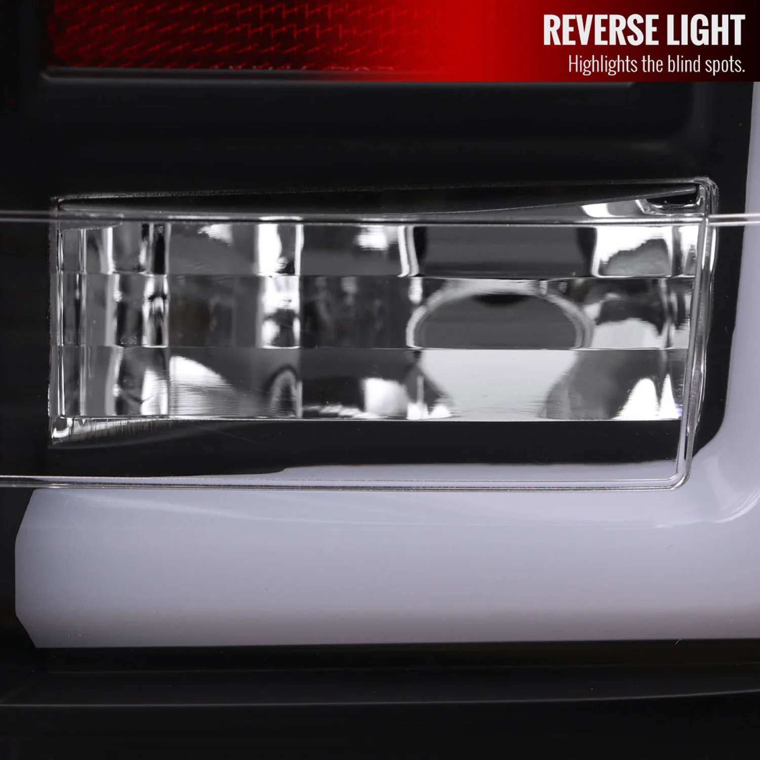 2004-2015 Nissan Titan LED Tail Lights with White LED Tube Matte Black/Clear - Image 4