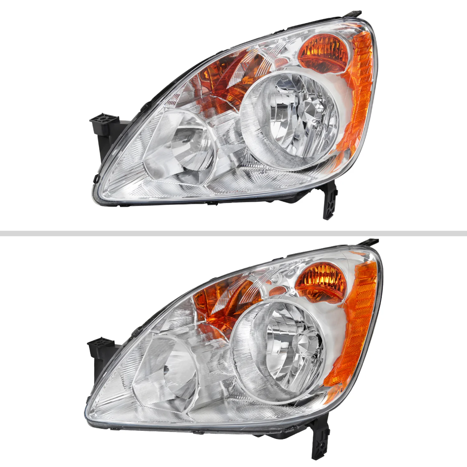 2005-2006 Honda CR-V Factory JP Headlights w/Amber Reflectors Chrome/Clear - Image 2