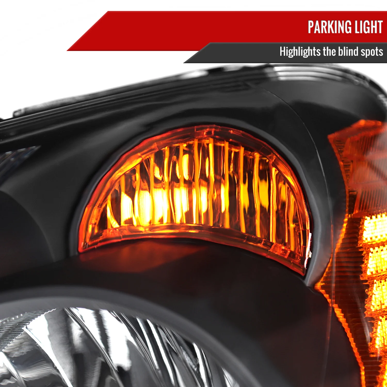 2005-2006 Honda CR-V Factory JP Headlights w/Amber Reflectors Matt Black/Clear - Image 6