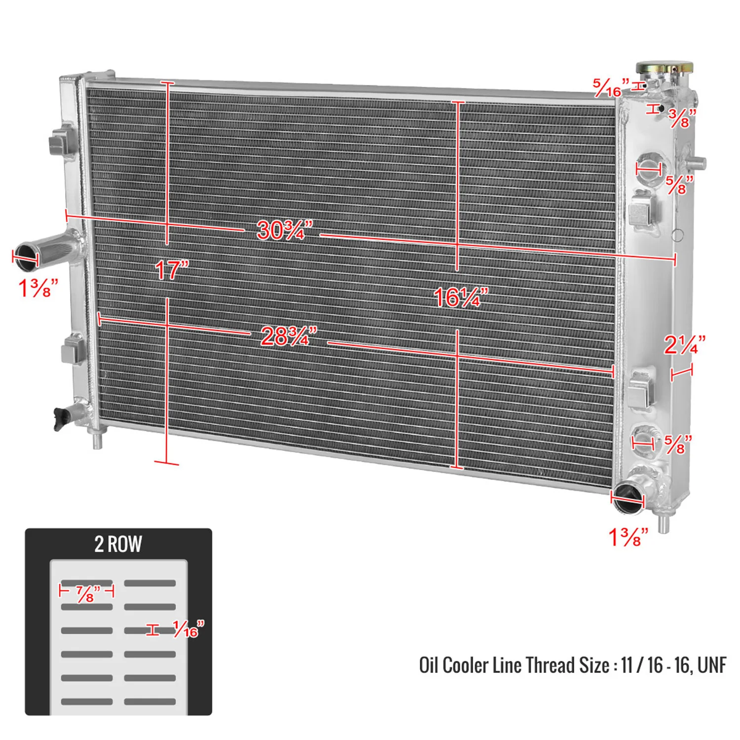 2005-2006 Pontiac GTO 6.0L V8 2-Row Aluminum Performance Radiator - Image 2