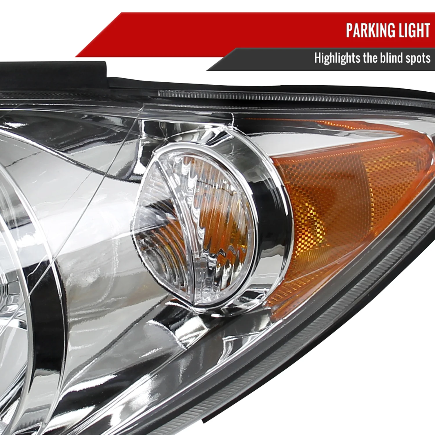 2005-2006 Toyota Camry Factory Crystal Headlights Amber Reflector Chrome/Clear - Image 6