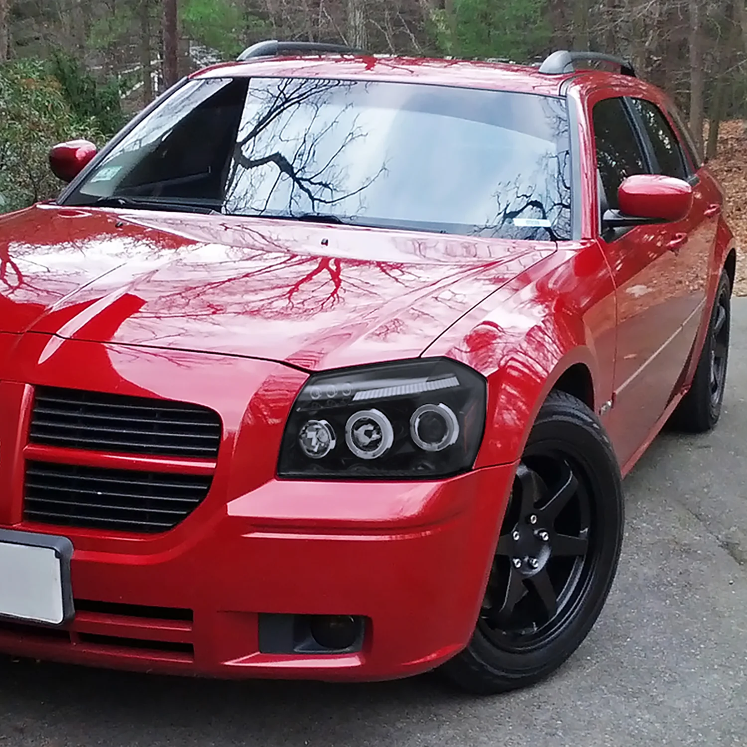 2005-2007 Dodge Magnum Dual Halo Projector Headlights Glossy Black/Smoke Lens - Image 10