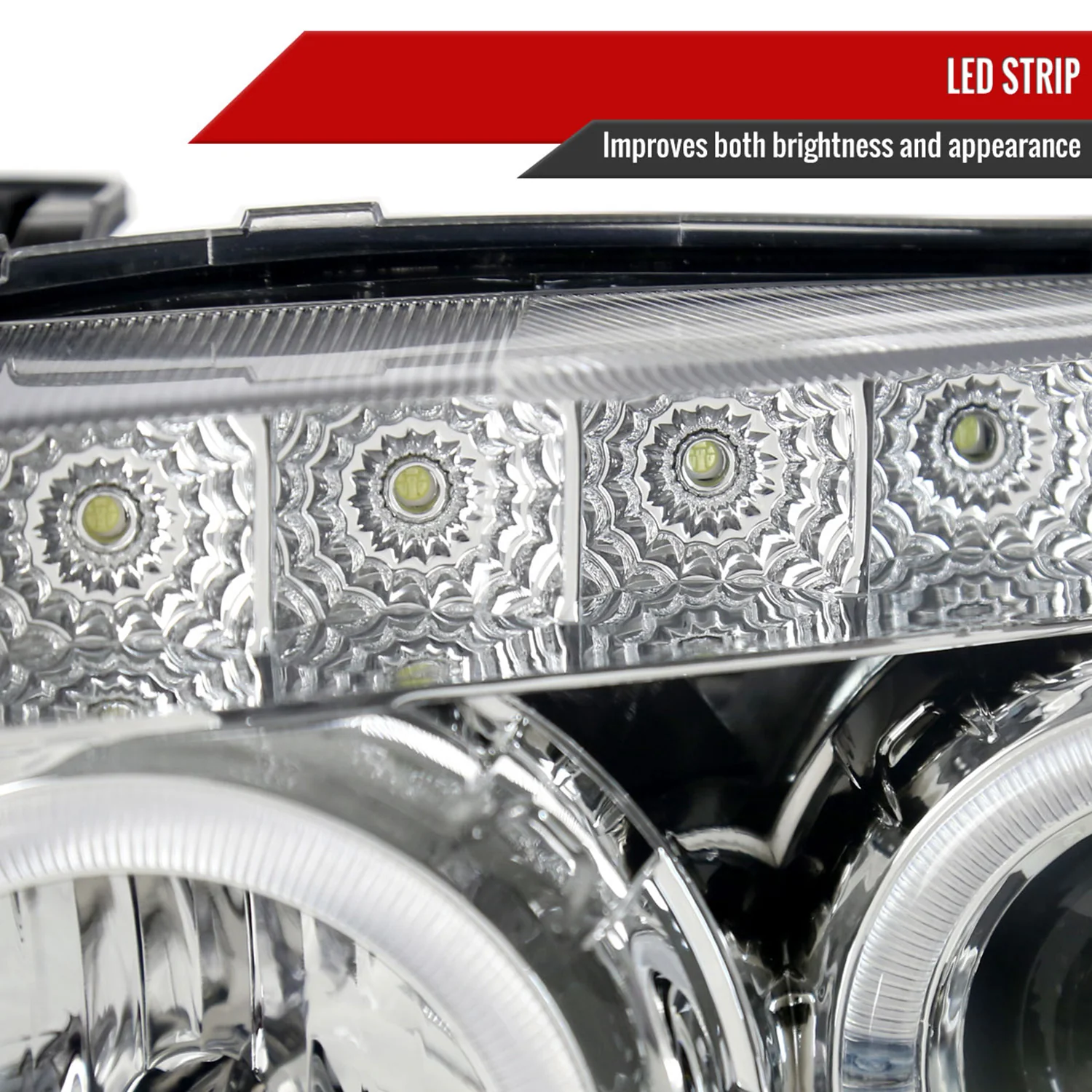 2005-2007 Ford Escape Dual Halo Projector Headlights SMD LED Light Chrome - Image 5