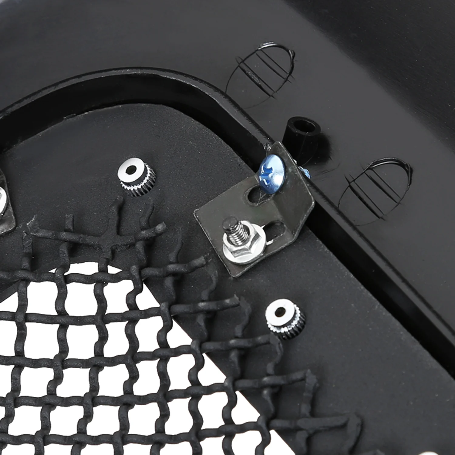 2005-2007 Ford F-250/350/450/550/Excursion Black ABS Rivet Grille w/Steel Mesh - Image 6