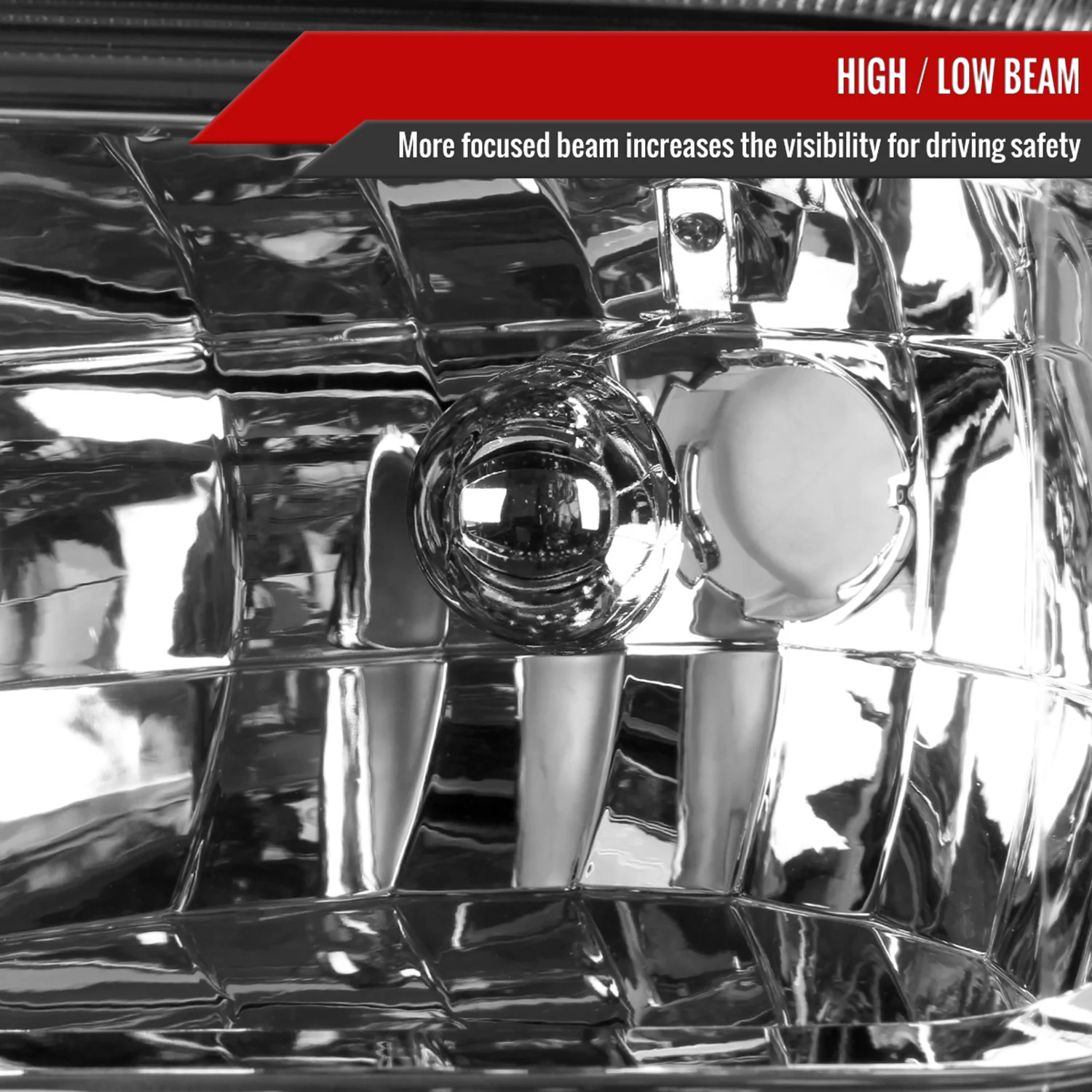 2005-2007 Ford F-250/350/450/550/Excursion Crystal Headlights Chrome/Clear - Image 3