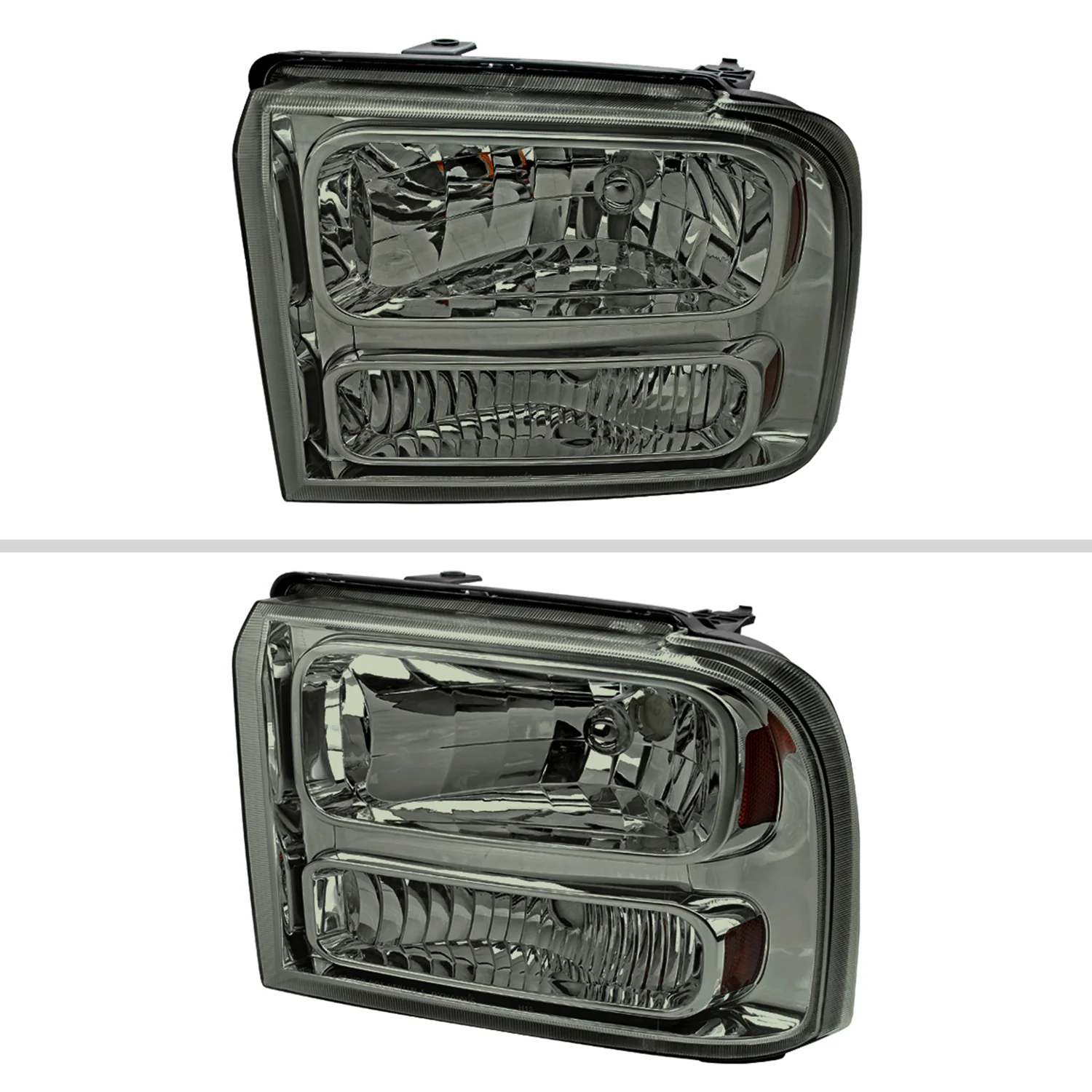 2005-2007 Ford F-250/350/450/550/Excursion Crystal Headlights Chrome/Somke - Image 2