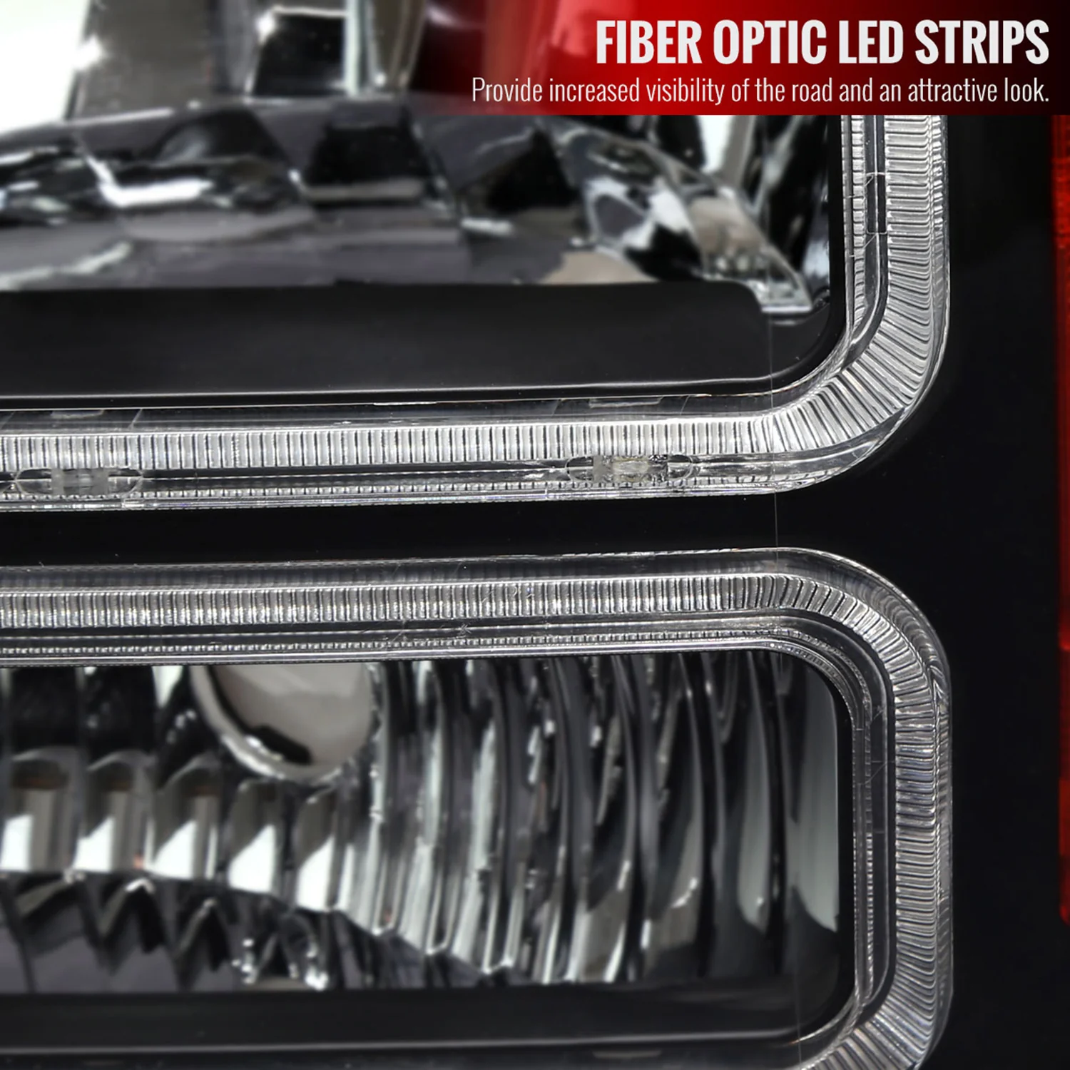 2005-2007 Ford F-250/350/450/550 Super Duty Dual LED Factory Headlights Black - Image 4