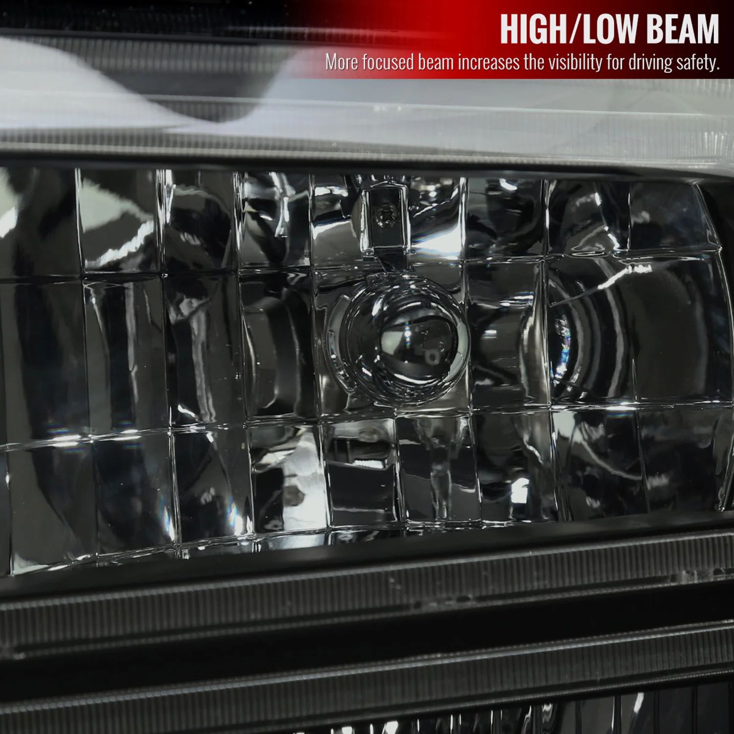 2005-2007 Ford F-250/350/450 SuperDuty Dual LED C-Bar Factory Headlights Black - Image 3