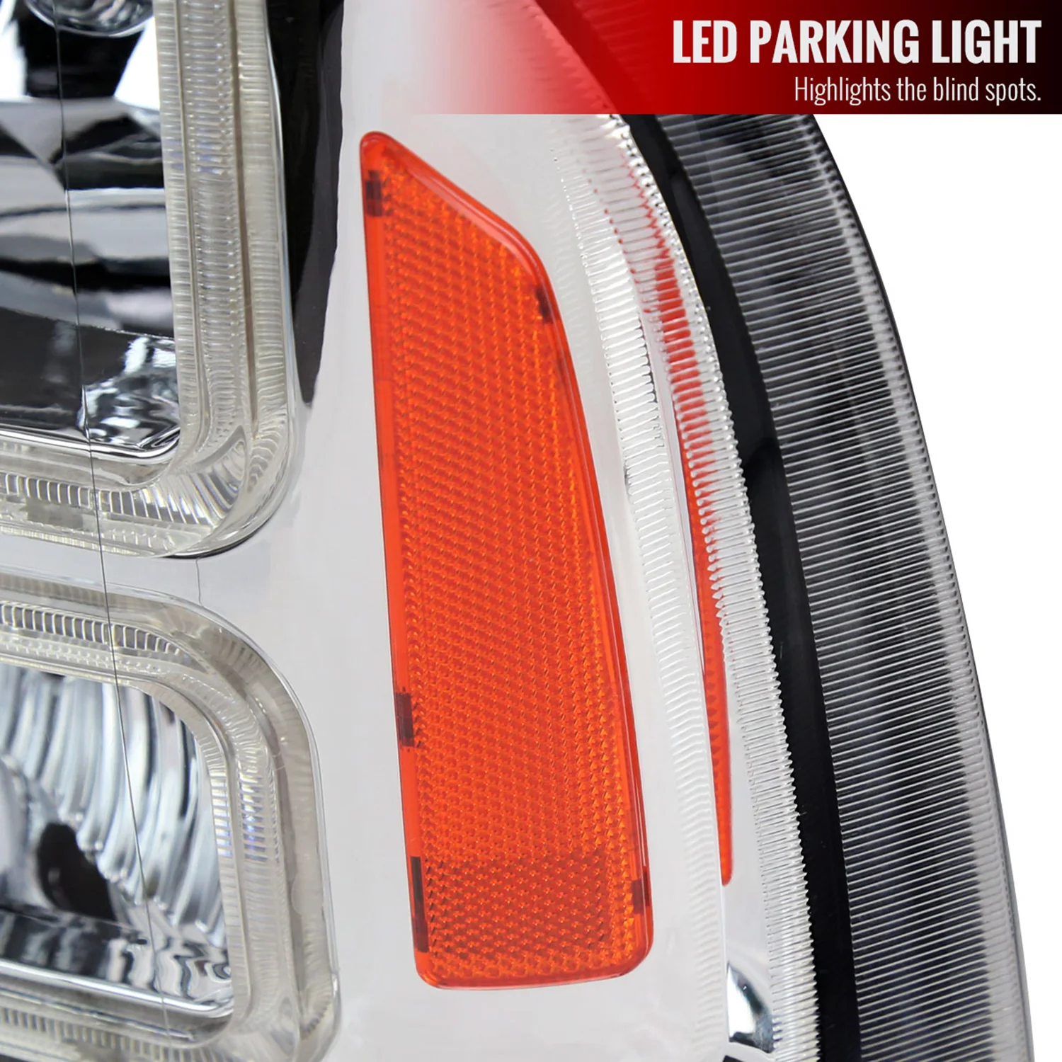 2005-2007 Ford F250/350/450 SuperDuty Dual LED C-Bar Factory Headlights Chrome - Image 6