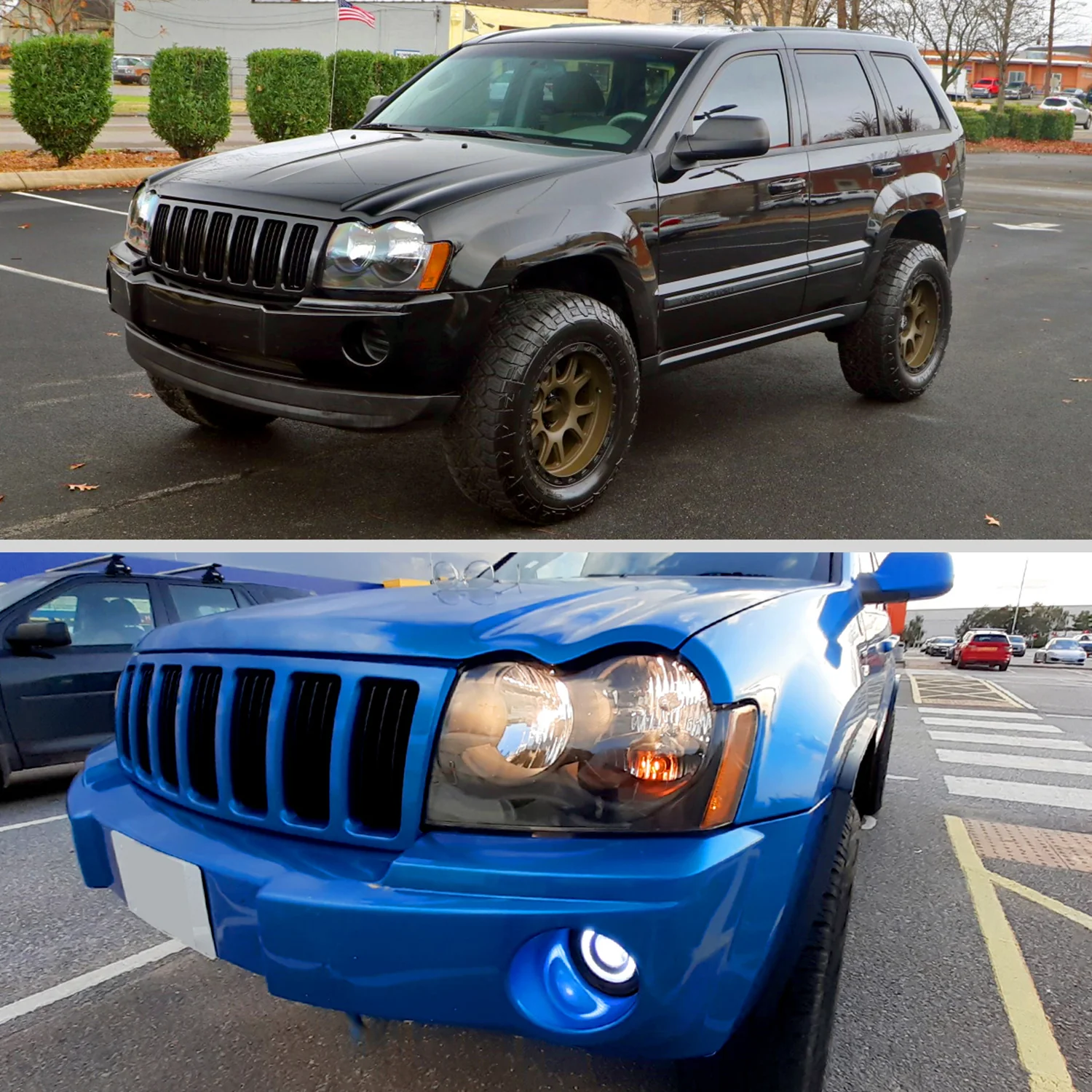2005-2007 Jeep Grand Cherokee Factory Style Headlights Matte Black/Clear Lens - Image 10