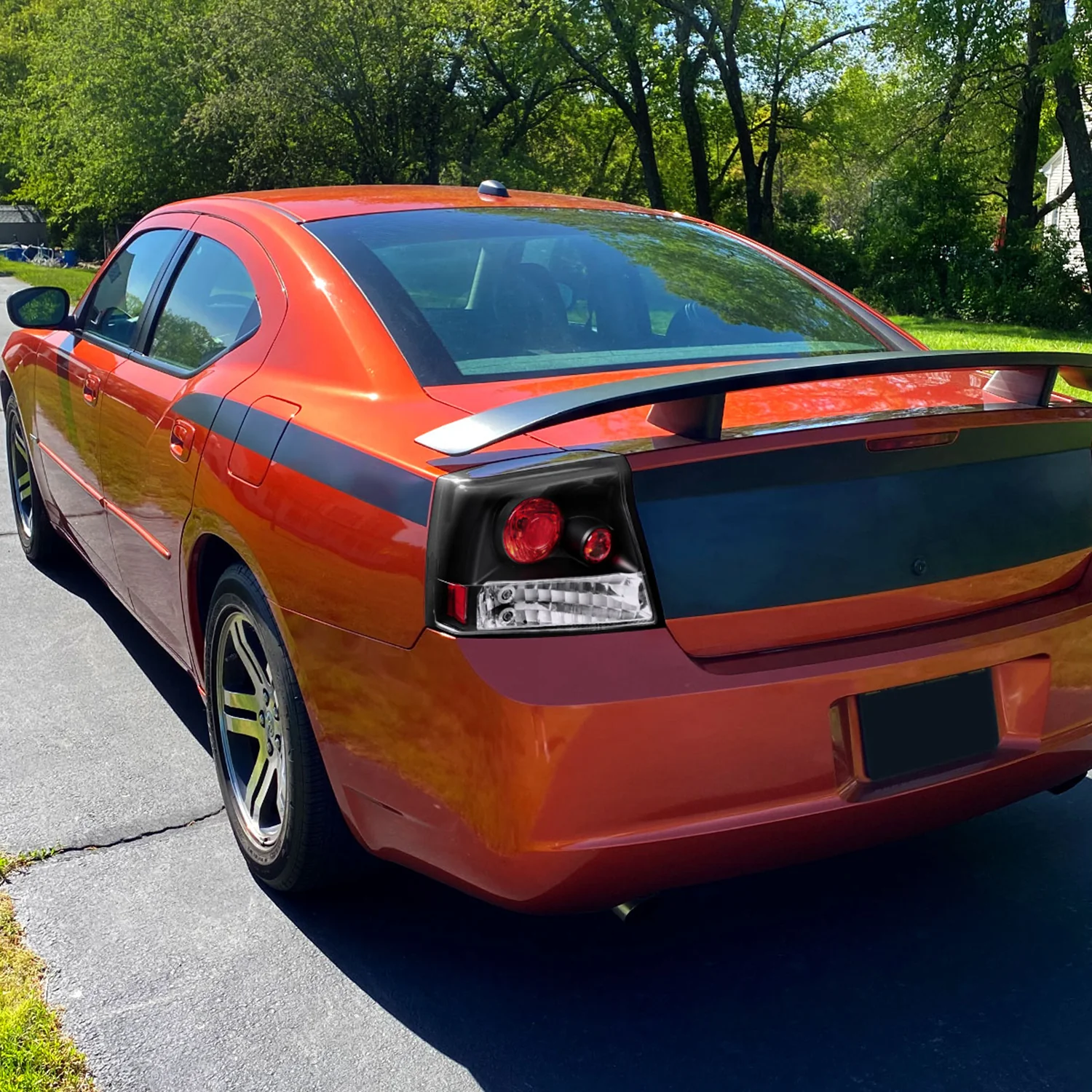 2005-2008 Dodge Charger Tail Lights Matte Black Housing/Clear Lens - Image 10
