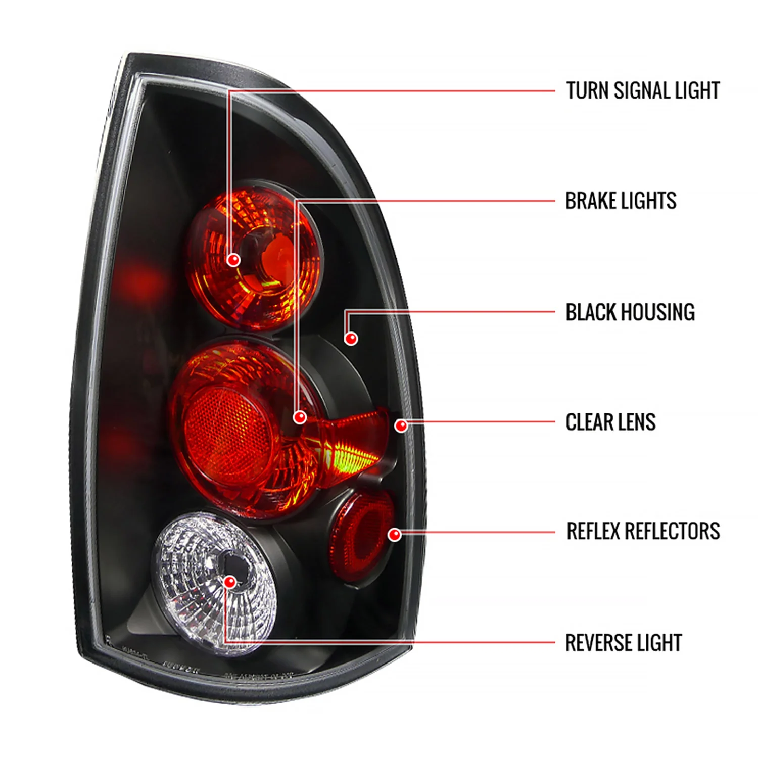 2005-2008 Toyota Tacoma Tail Lights Matte Black Housing/Clear Lens - Image 6