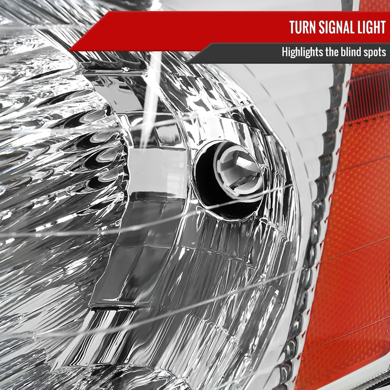 2005-2009 Chevy Equinox Factory Headlights w/Amber Reflector Chrome/Clear - Image 4