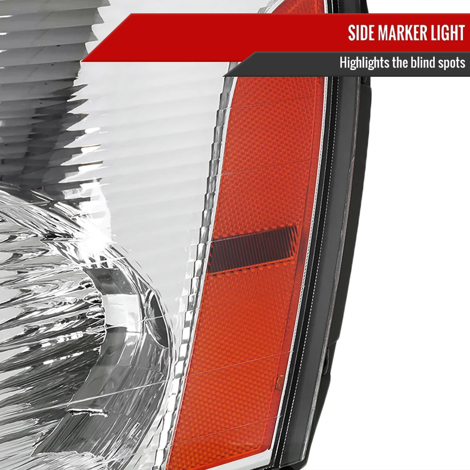 2005-2009 Chevy Equinox Factory Headlights w/Amber Reflector Chrome/Clear - Image 6