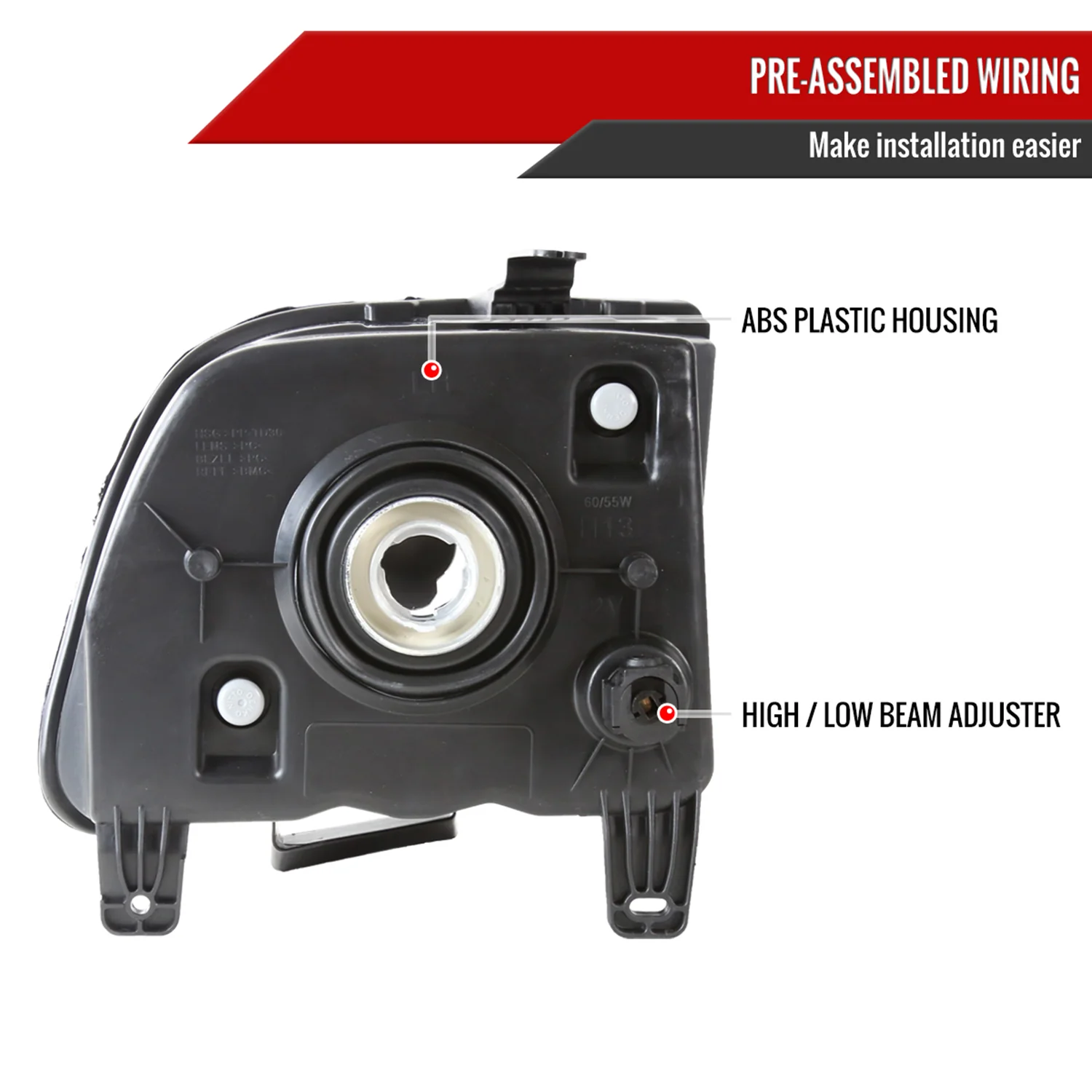2005-2009 Ford Mustang Factory Style Headlights Black Housing/Smoke Lens - Image 7