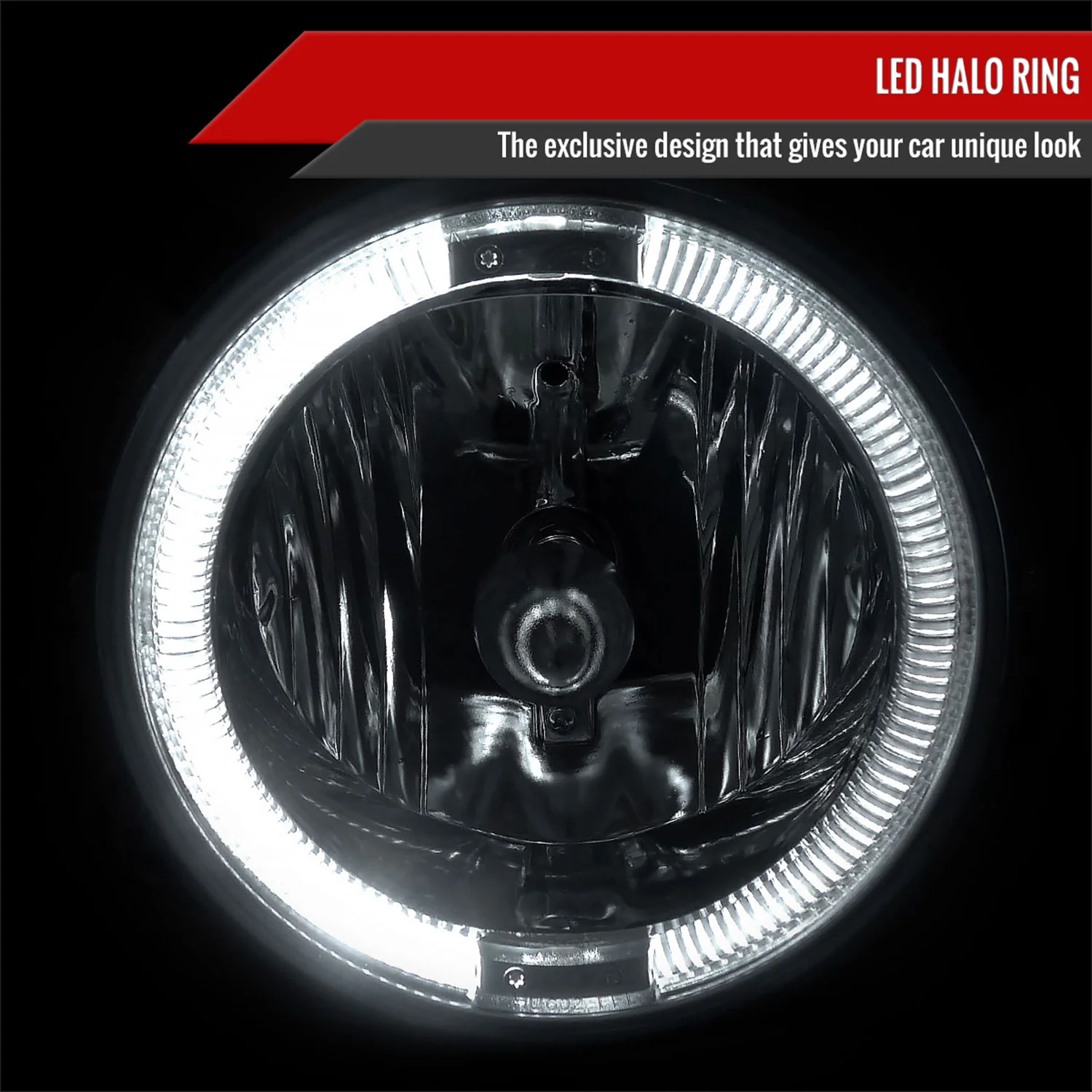 2005-2009 Ford Mustang GT Deluxe/Premium H10 Halo Ring Fog Lights Chrome/Clear - Image 2